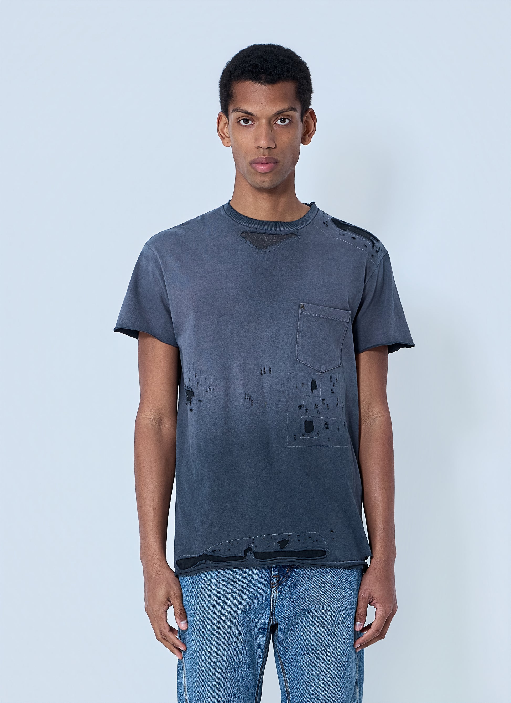 Gallery Dept. Men Distressed Cotton Jersey T-Shirt GALLERY DEPT.