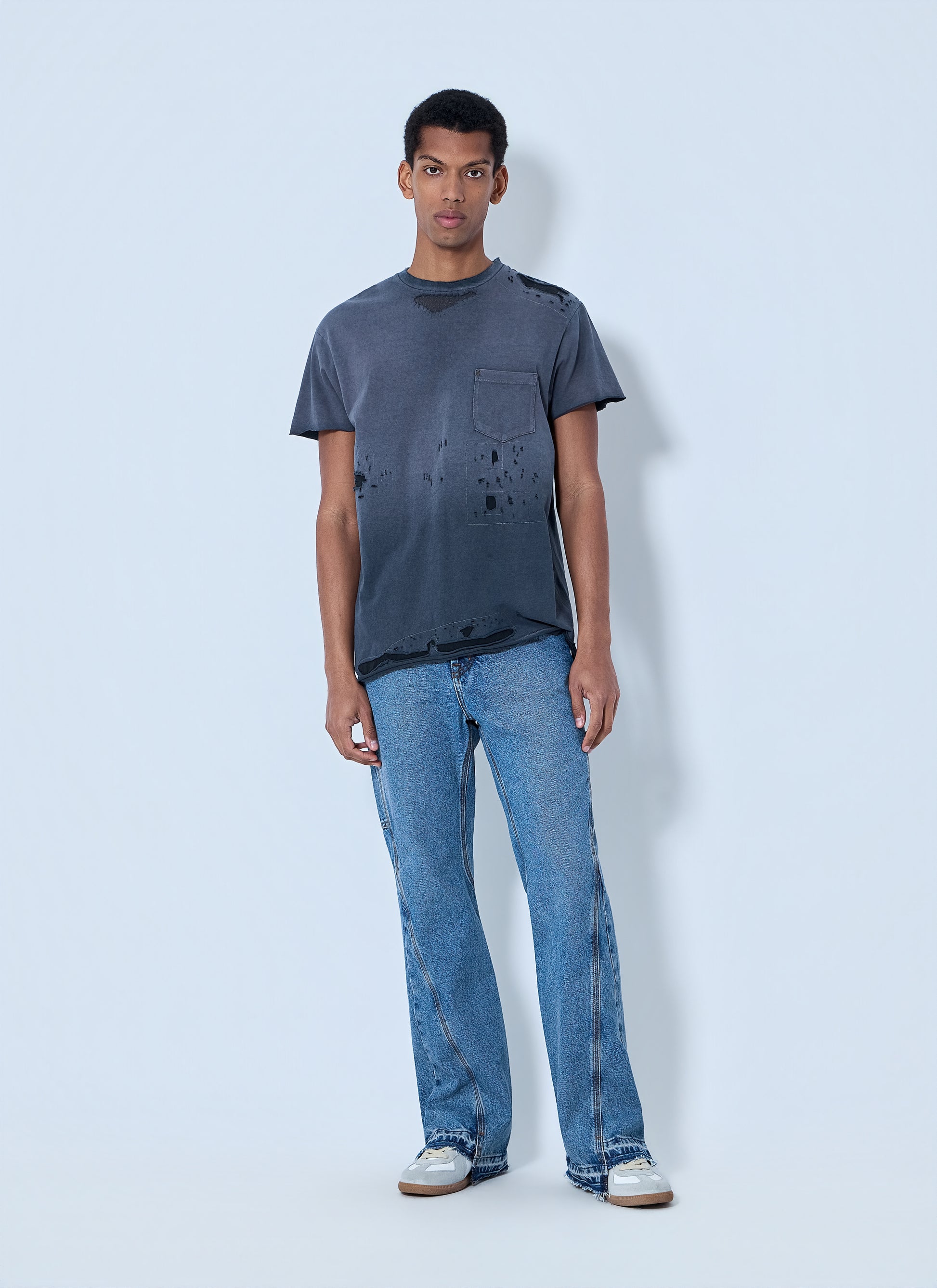 Gallery Dept. Men Distressed Cotton Jersey T-Shirt GALLERY DEPT.