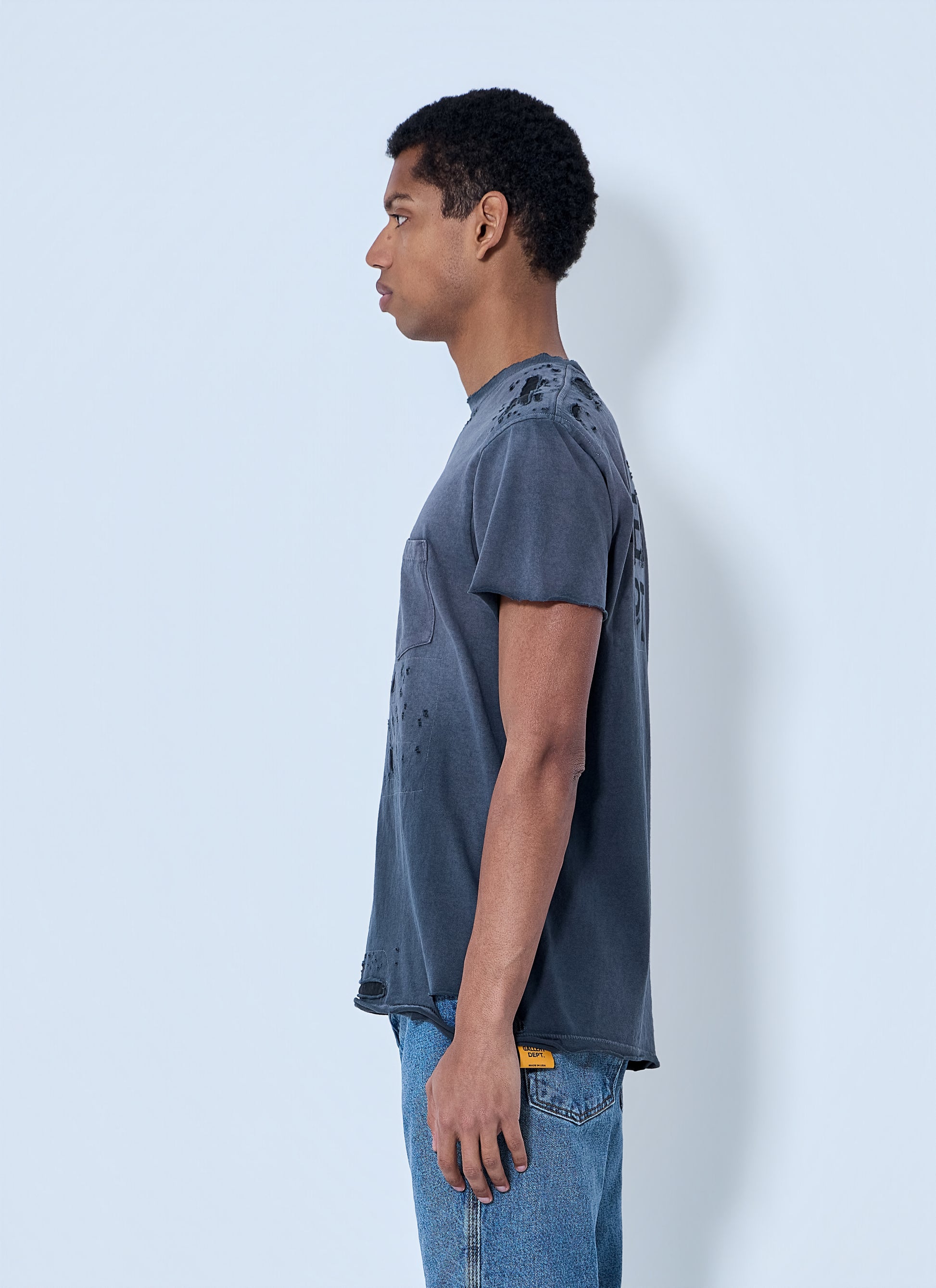 Gallery Dept. Men Distressed Cotton Jersey T-Shirt GALLERY DEPT.