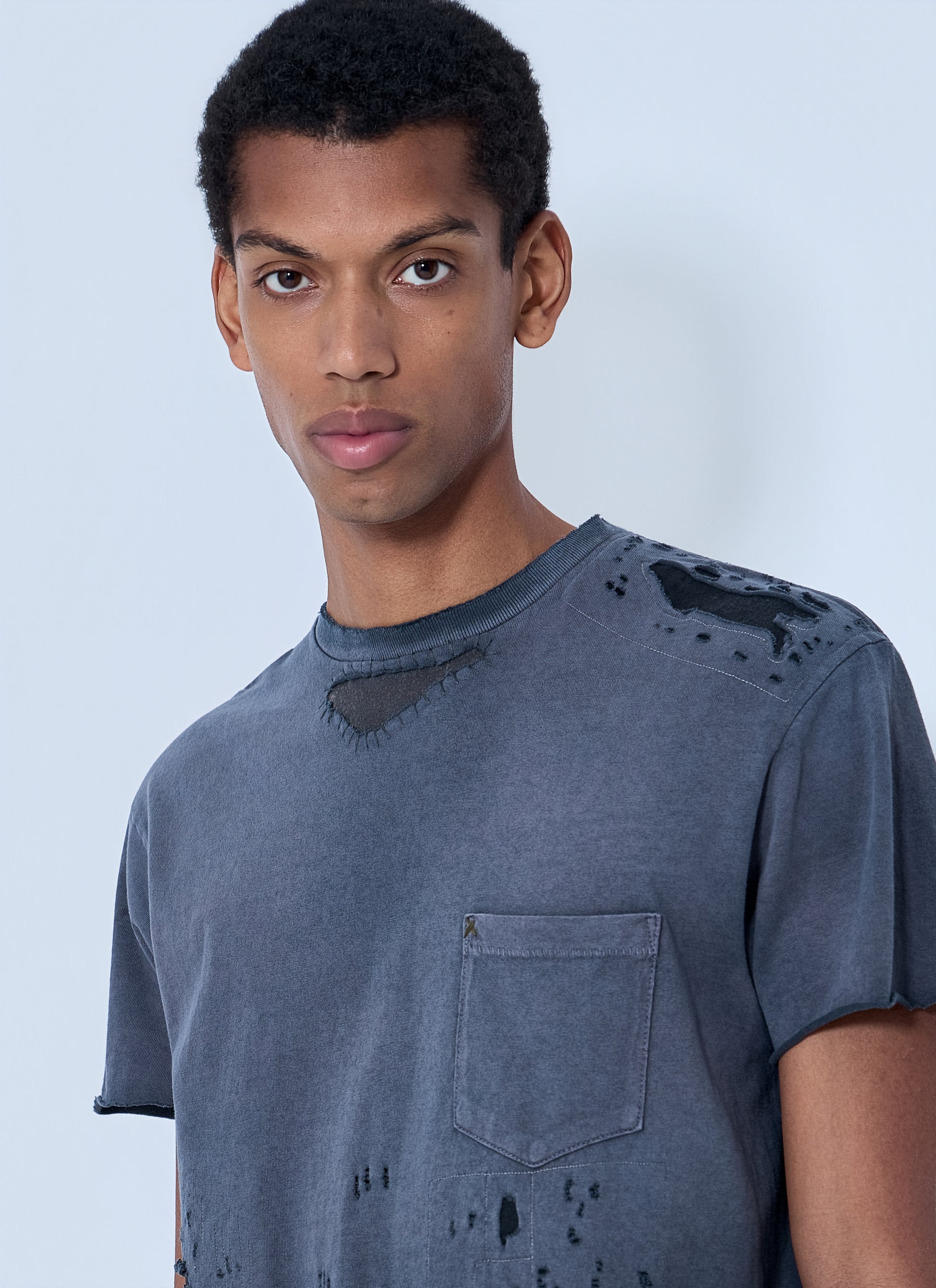 Gallery Dept. Men Distressed Cotton Jersey T-Shirt GALLERY DEPT.