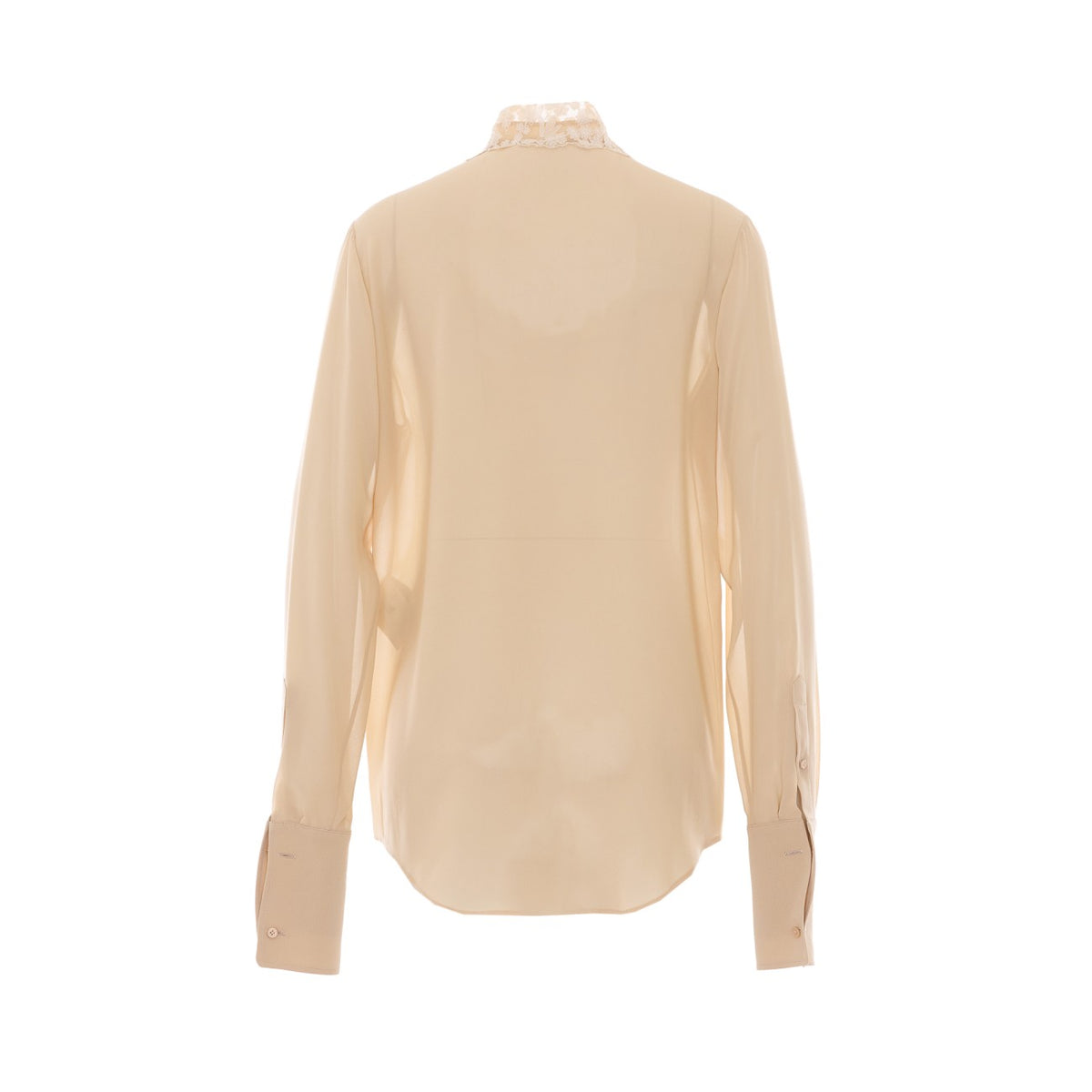 Fendi Women Georgette Shirt With Peonia Lace Detail FENDI