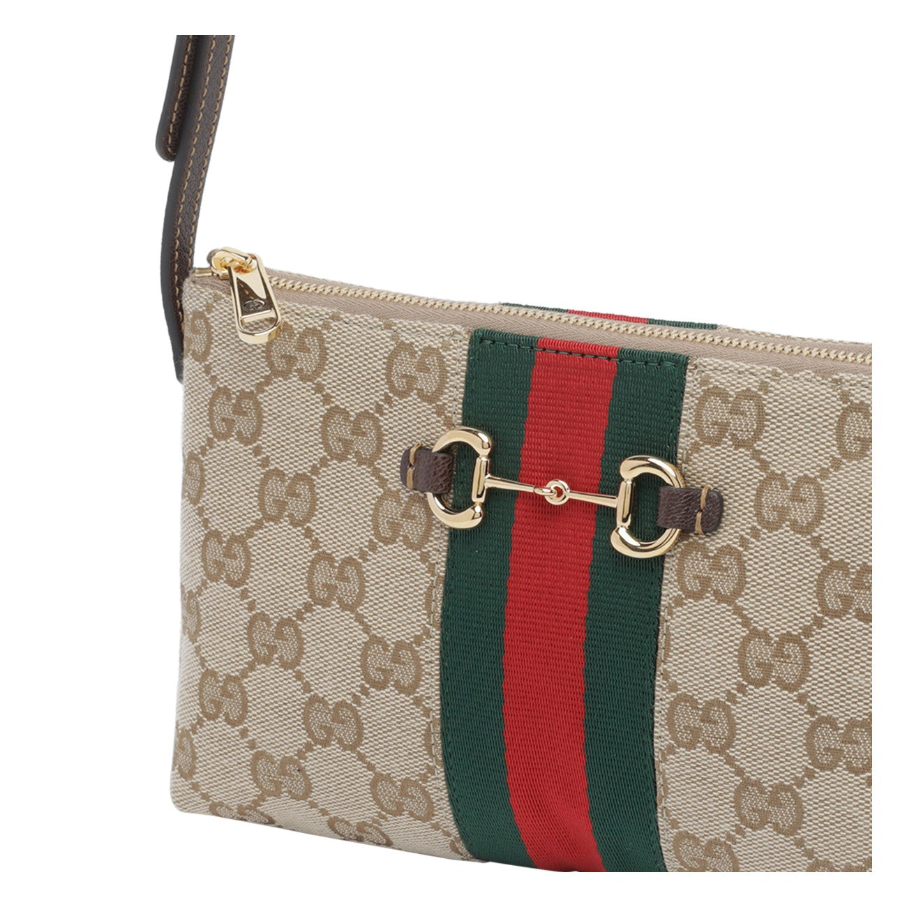 Gucci Women Gg Fabric Crossbody Bag With Web Tape Detail GUCCI