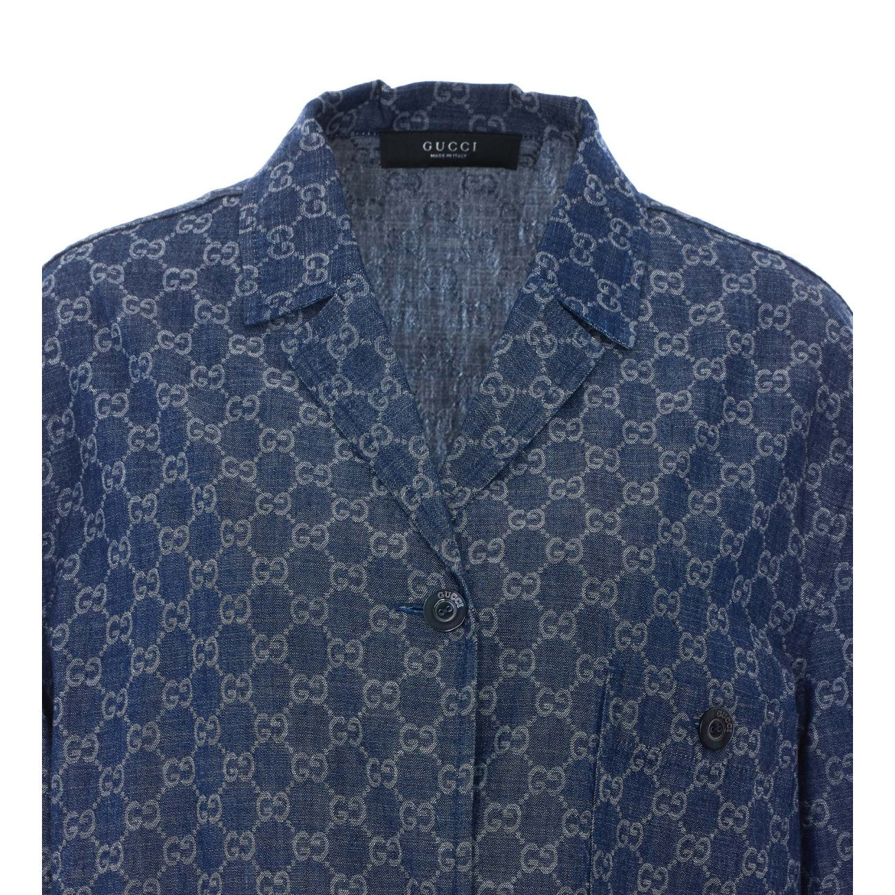 Gucci Women Gg Jacquard Denim Jacket GUCCI
