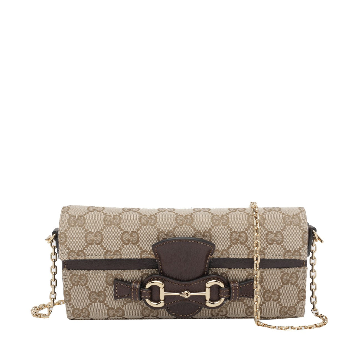 Gucci Women Gg Logo Horse Clip Chain Wallet GUCCI