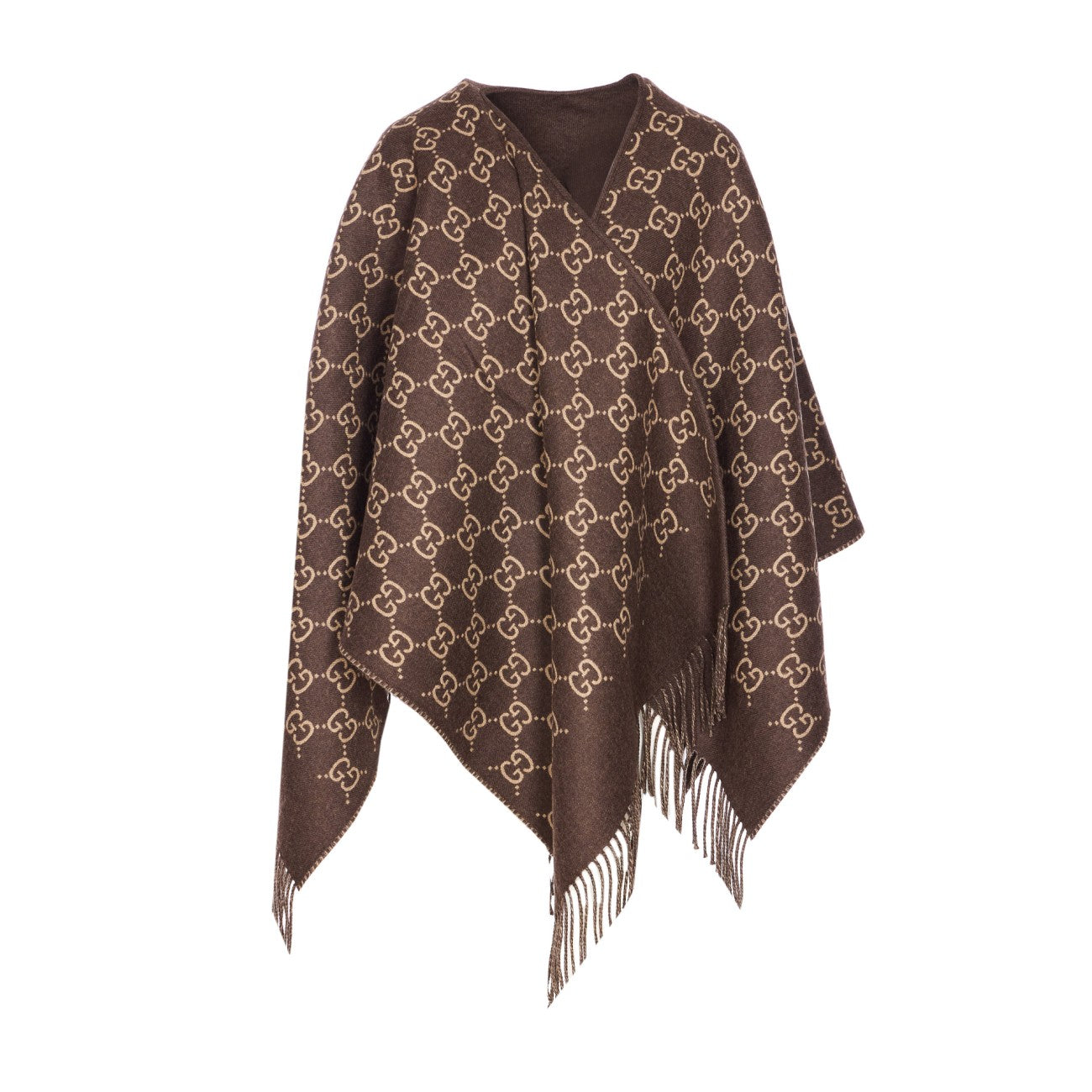 Gucci Women Gg Wool Jacquard Cape GUCCI
