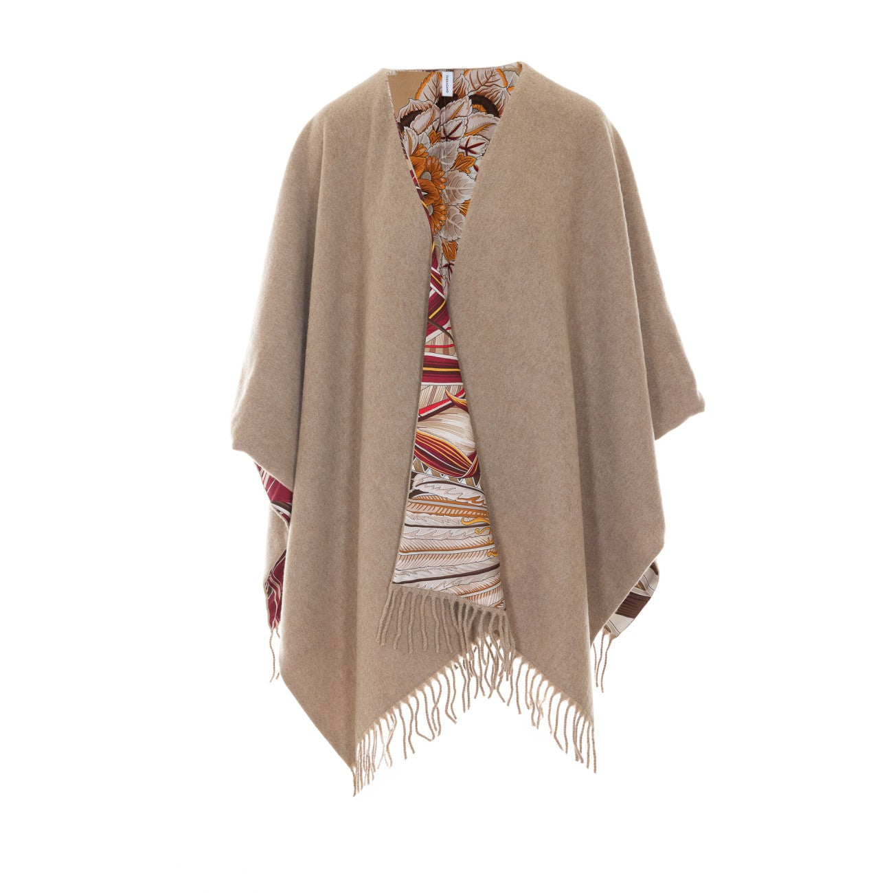 Ferragamo Women Giada Print Reversible Poncho FERRAGAMO