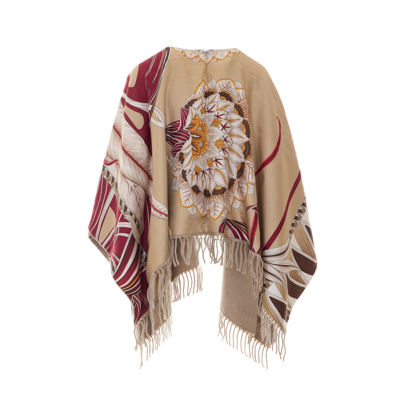 Ferragamo Women Giada Print Reversible Poncho FERRAGAMO