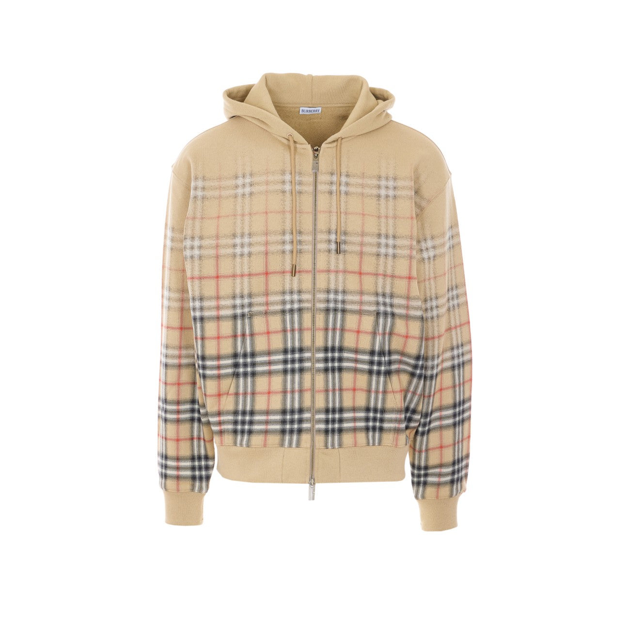 Burberry Men Gradient Check Zipped Hoodie BURBERRY