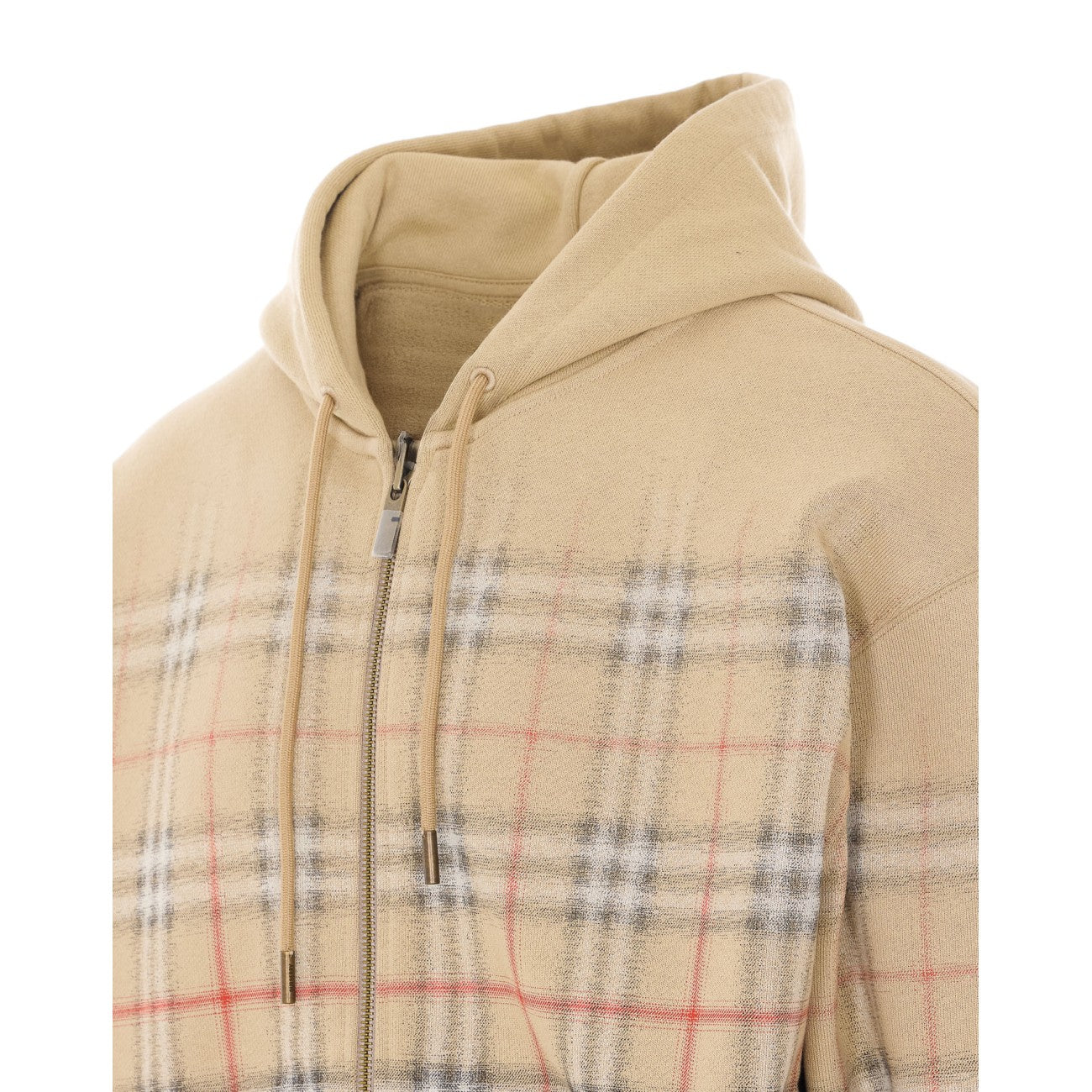 Burberry Men Gradient Check Zipped Hoodie BURBERRY