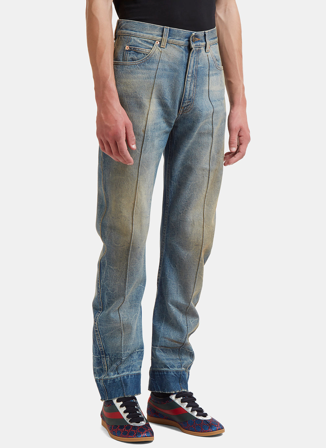 Gucci Men Distressed Stone Washed Jeans GUCCI