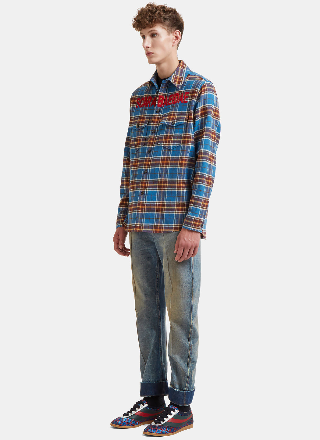 Gucci Men Distressed Stone Washed Jeans GUCCI