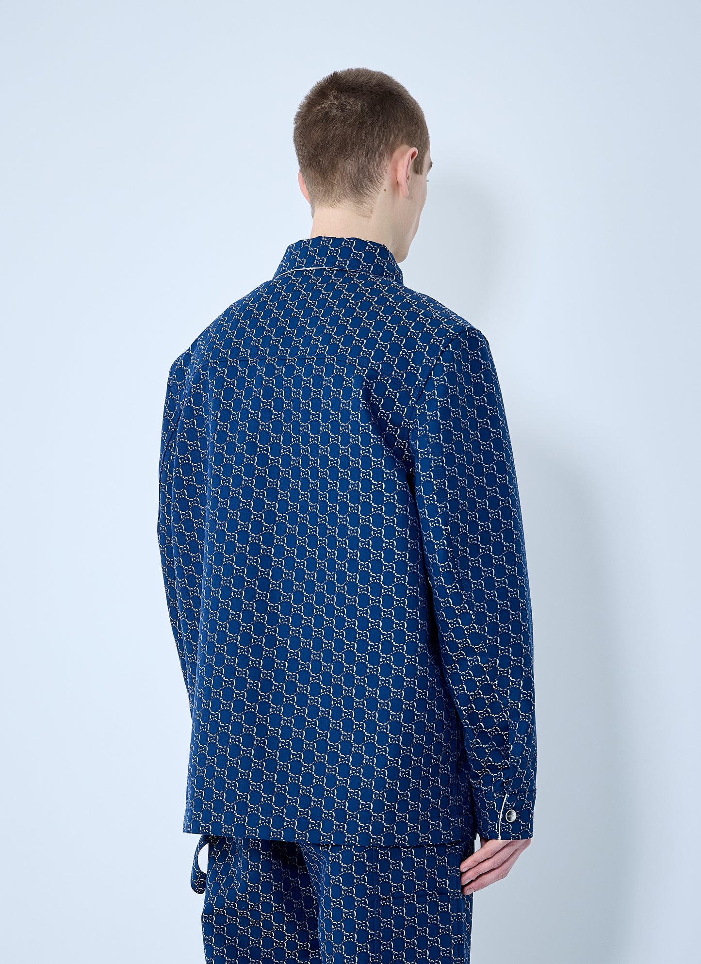 Gucci Men Cotton Jacquard Jacket With Gg Shadow GUCCI