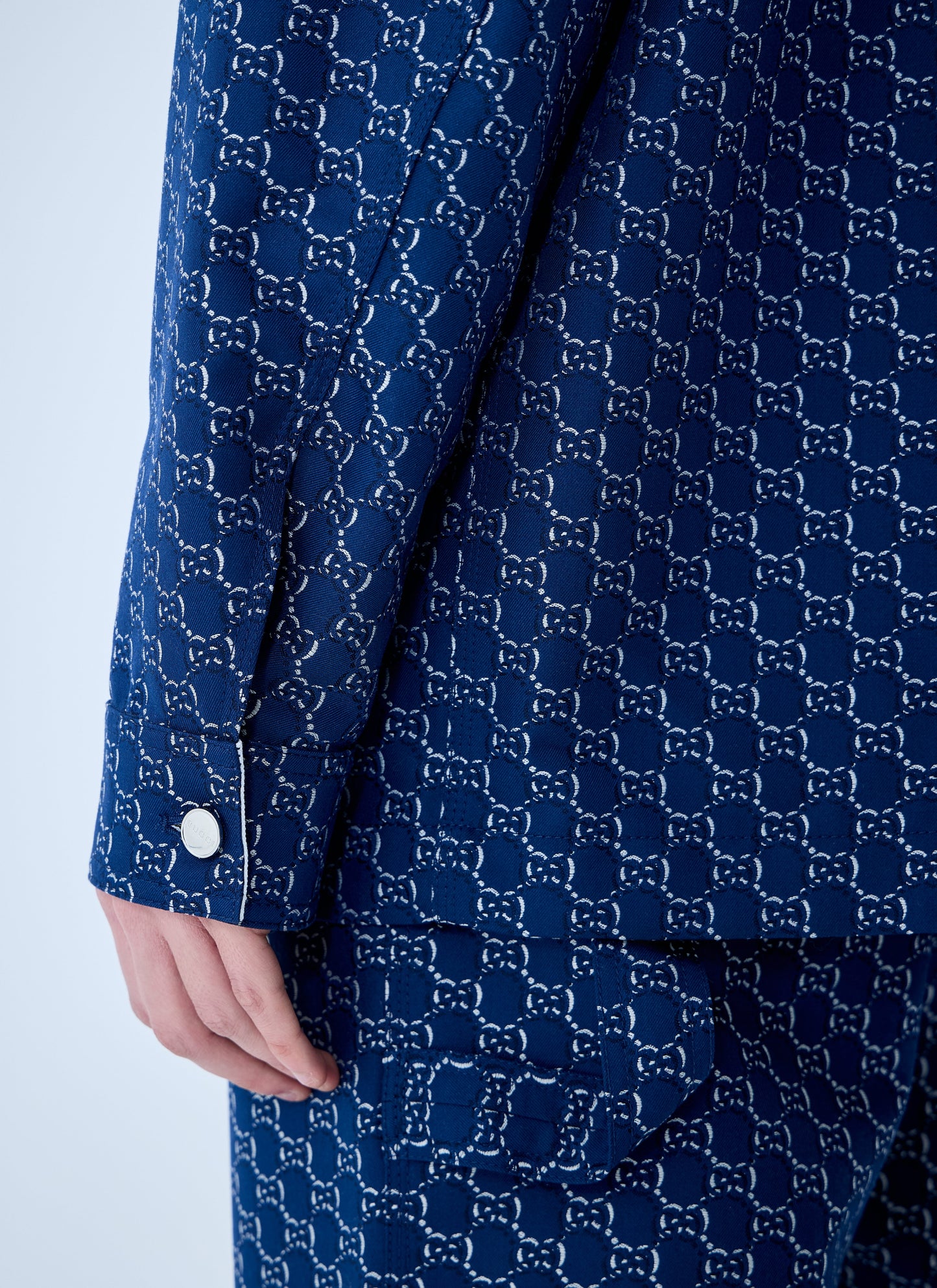 Gucci Men Cotton Jacquard Jacket With Gg Shadow GUCCI
