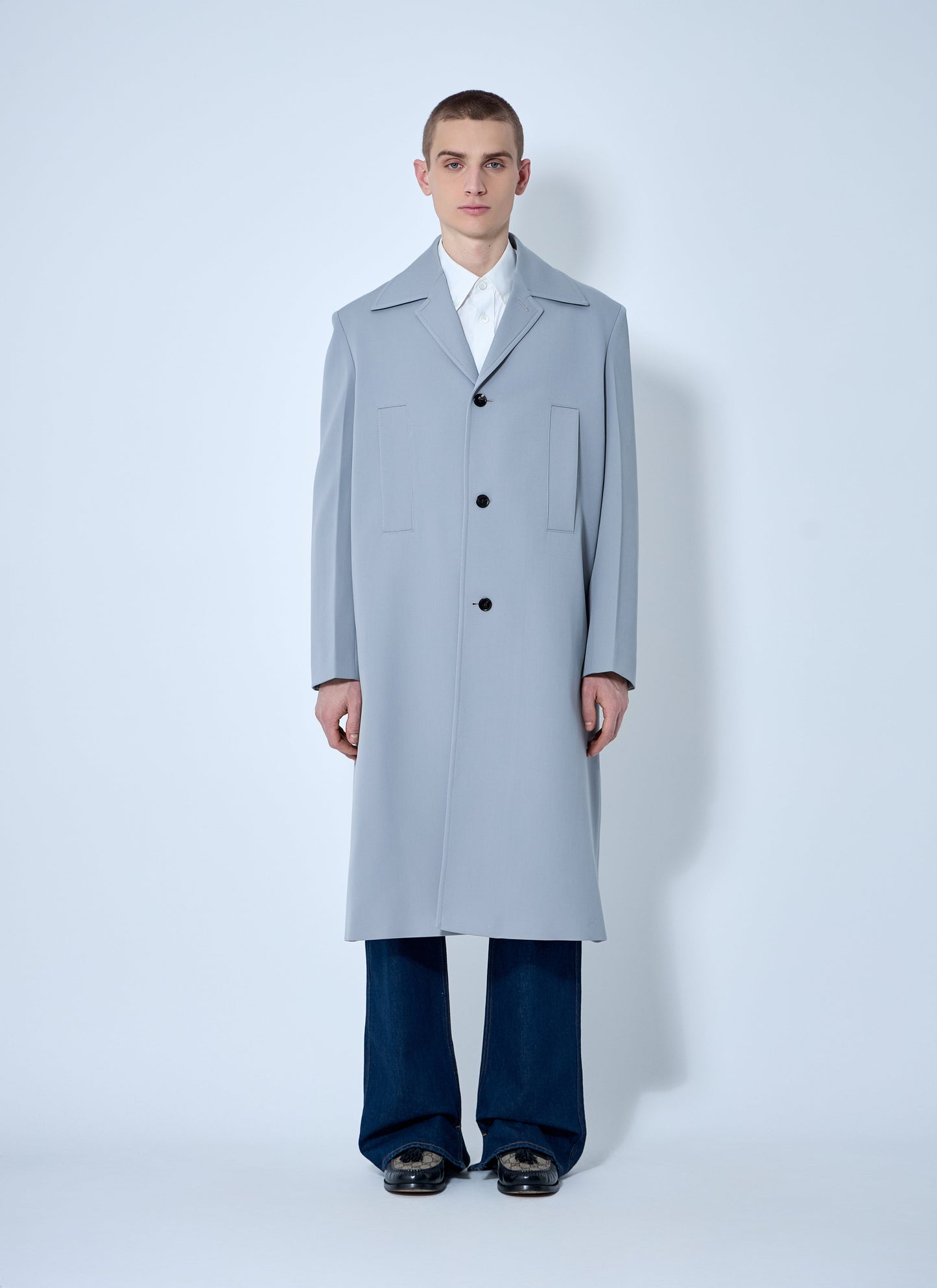 Gucci Men Single-Breasted Wool Coat GUCCI
