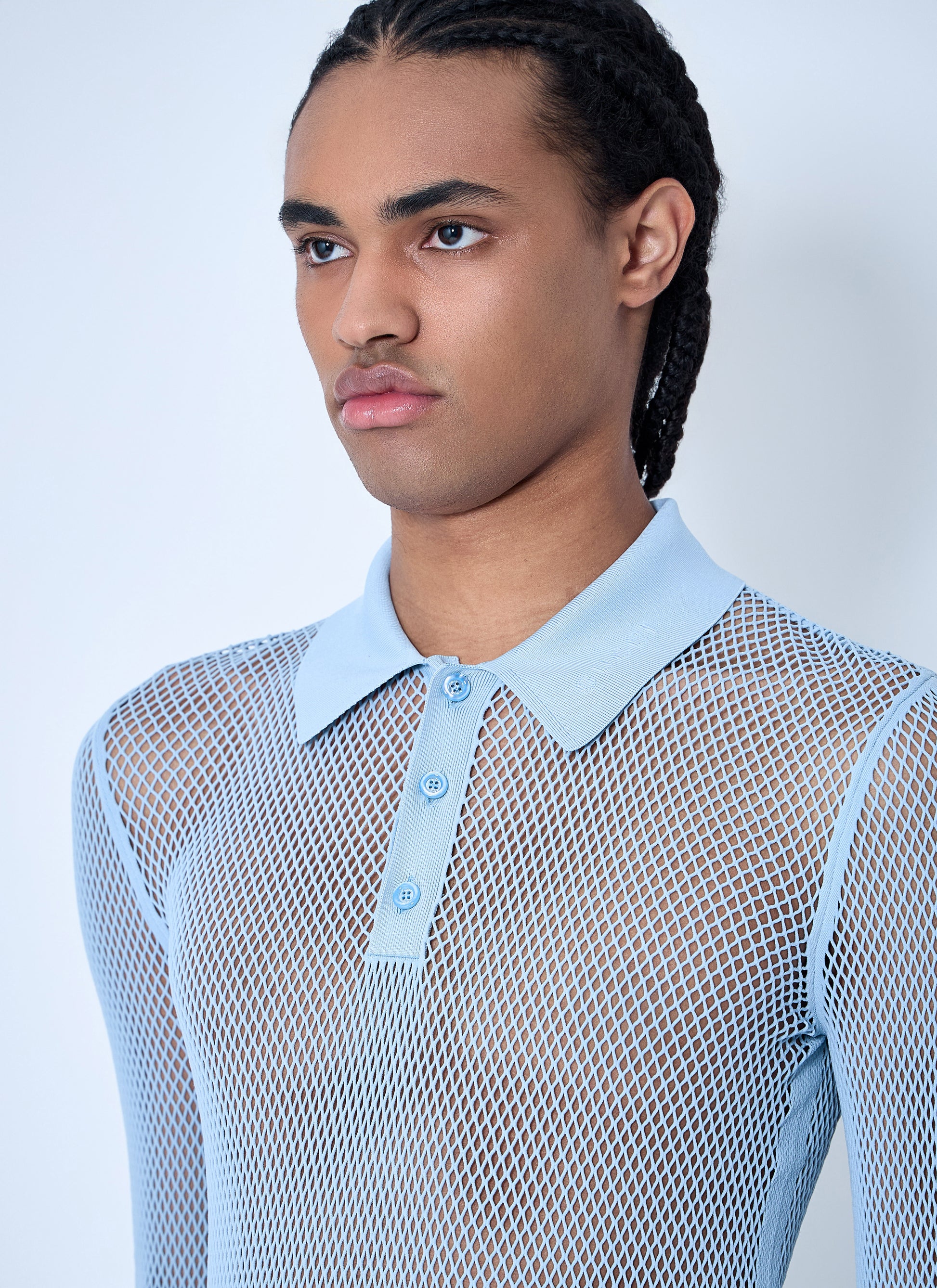Gucci Men Embossed Technical Mesh Polo Top GUCCI