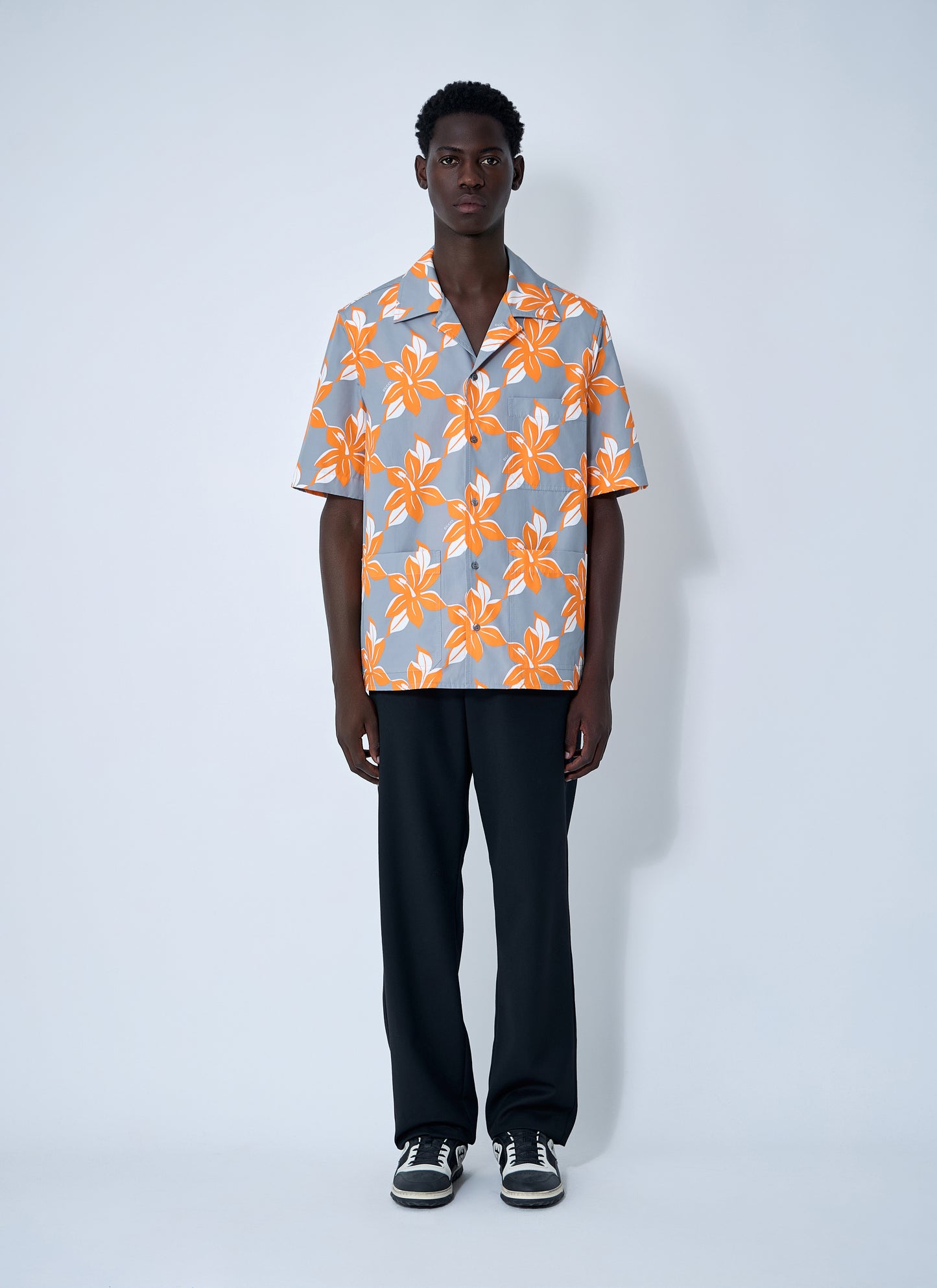 Gucci Men Printed Cotton Poplin Shirt GUCCI
