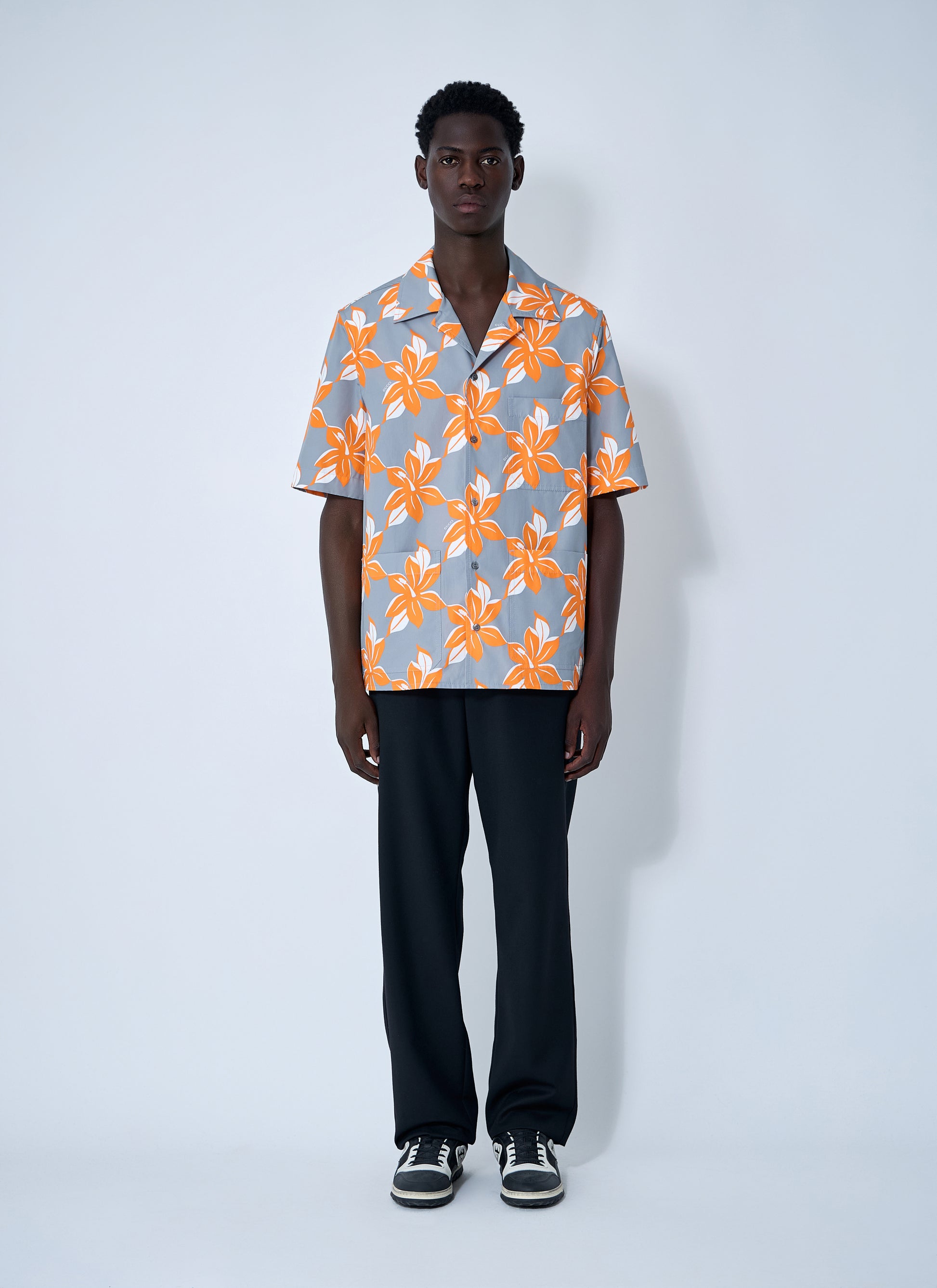 Gucci Men Printed Cotton Poplin Shirt GUCCI