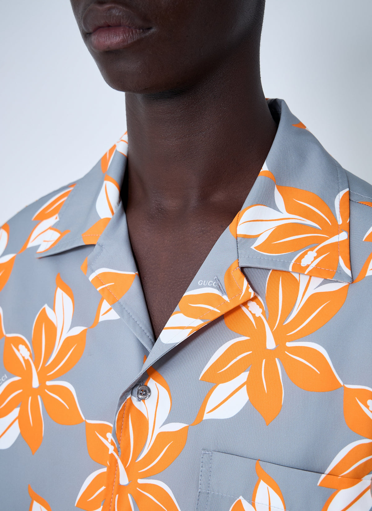 Gucci Men Printed Cotton Poplin Shirt GUCCI