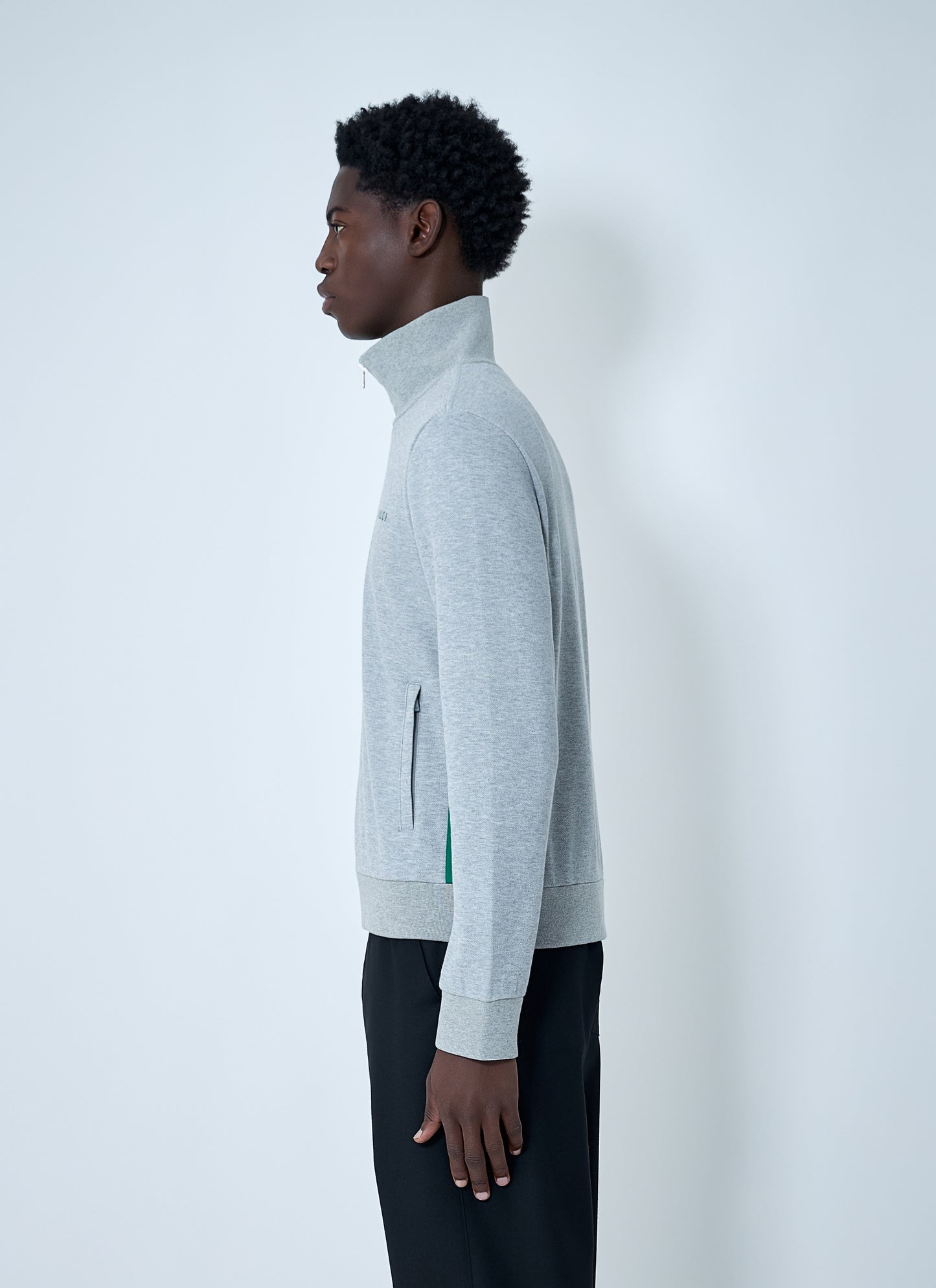 Gucci Men Web Motif Zip-Up Sweatshirt
