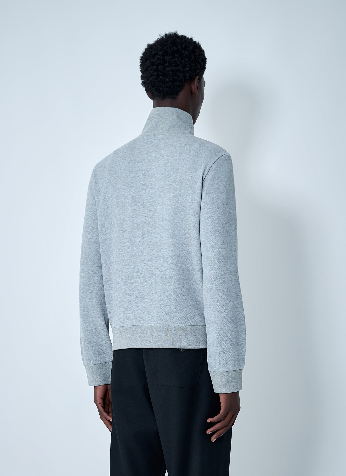 Gucci Men Web Motif Zip-Up Sweatshirt