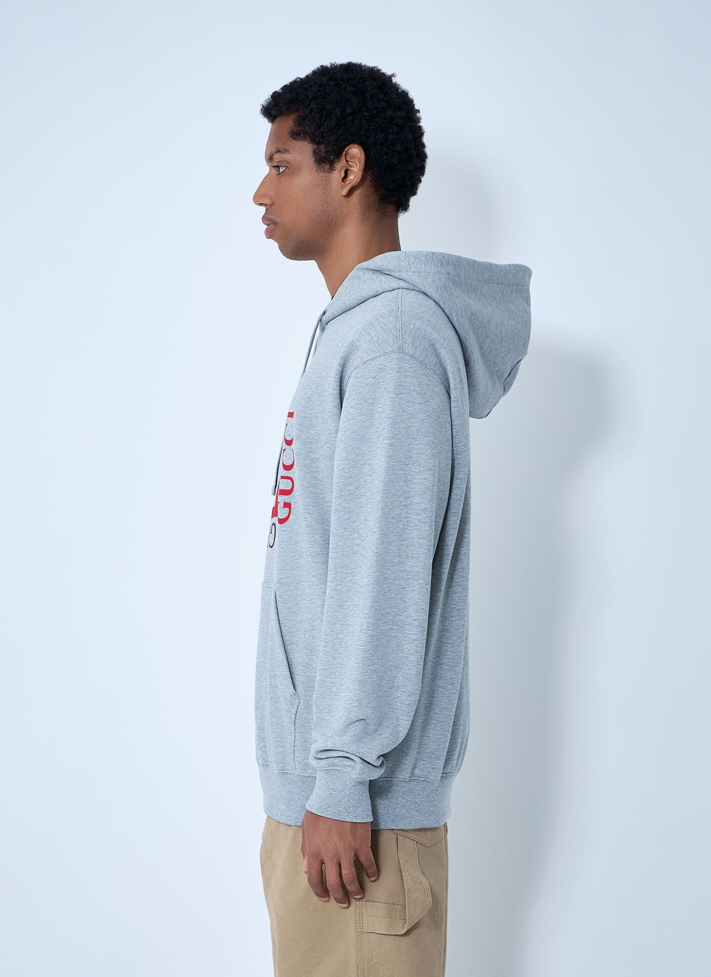 Gucci Men Logo Motif Hooded Sweatshirt GUCCI