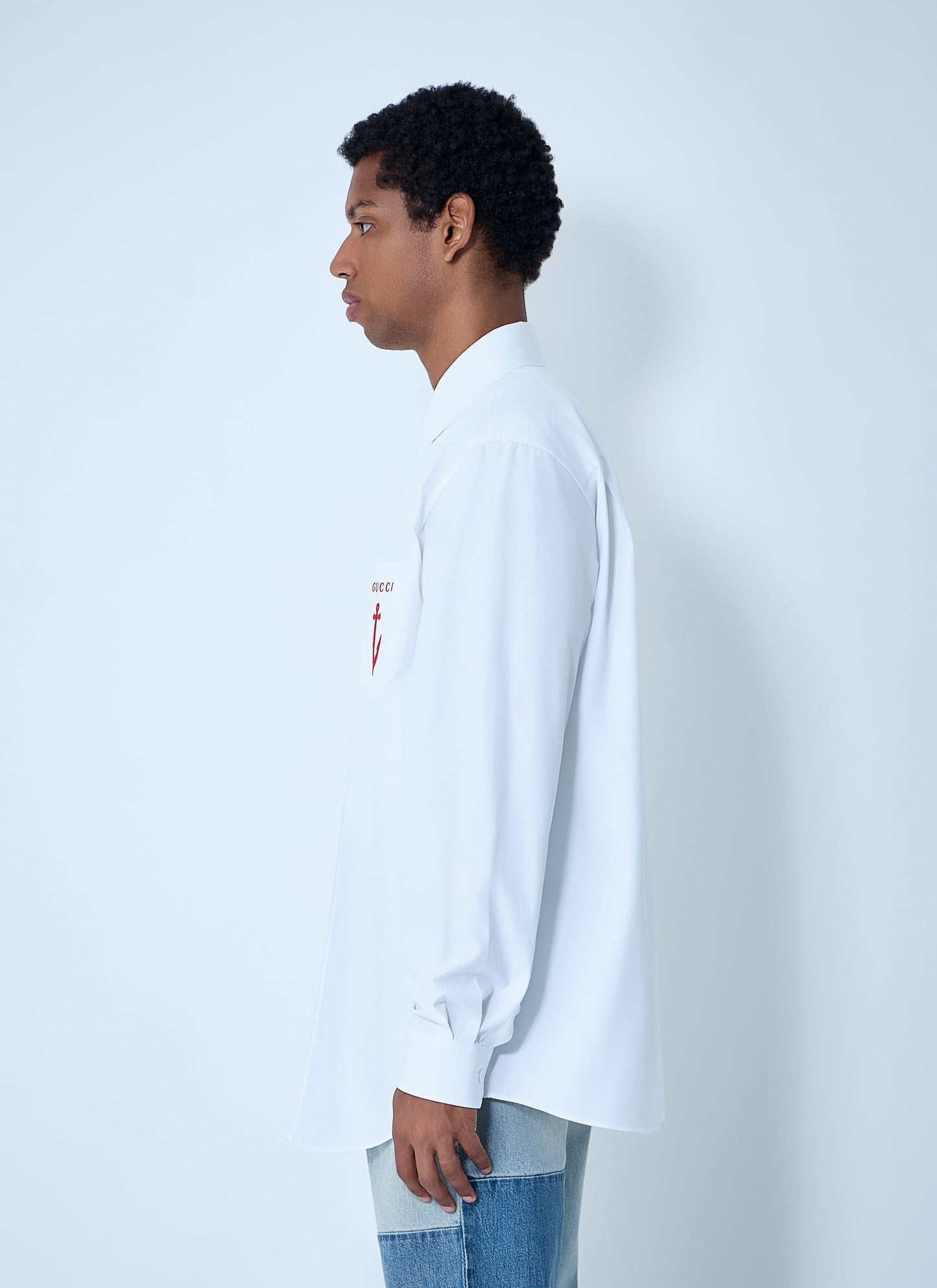 Gucci Men Logo Embroidery Button-Down Shirt GUCCI