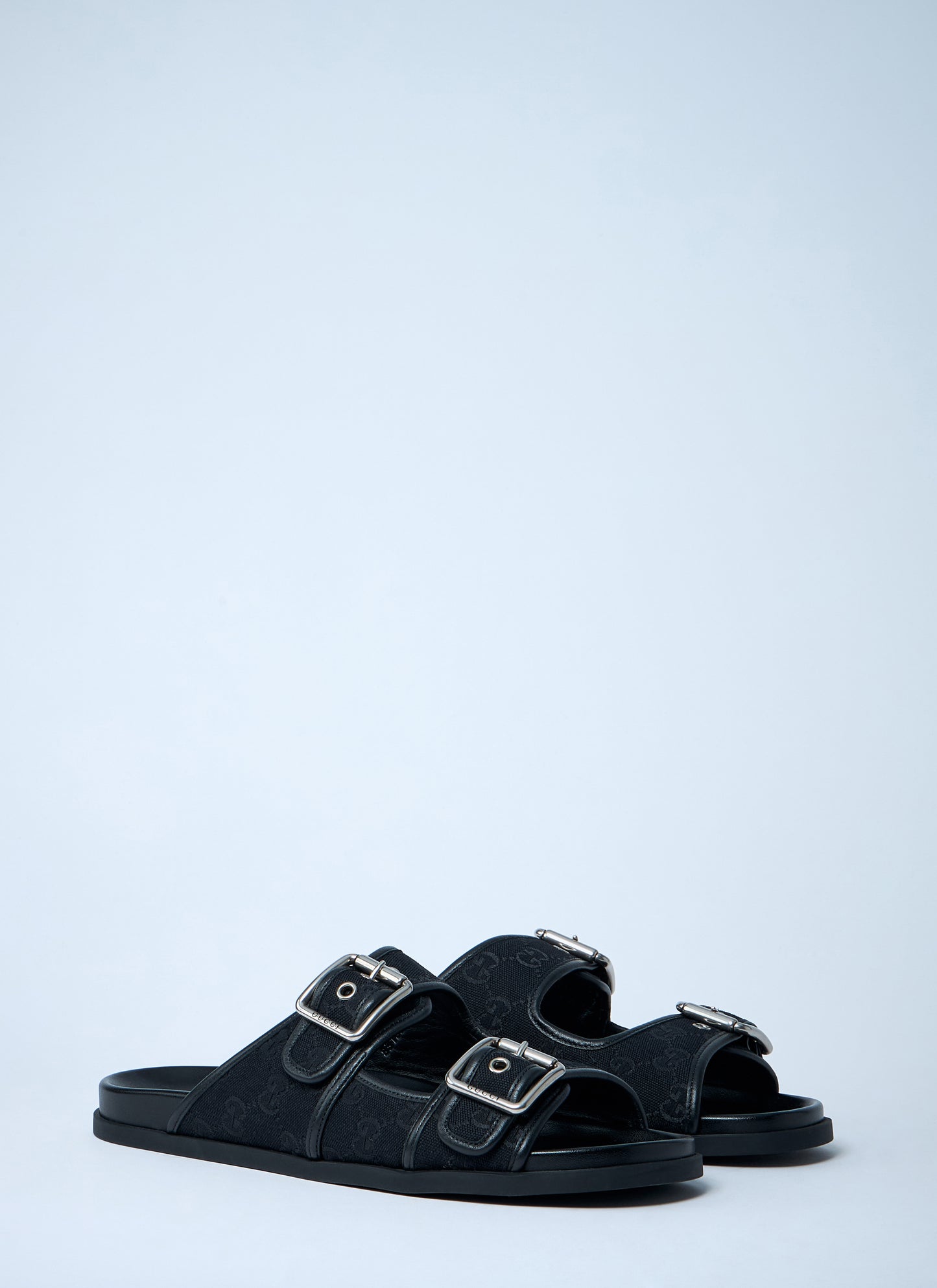 Gucci Men Gg Slide Sandals With Buckles GUCCI