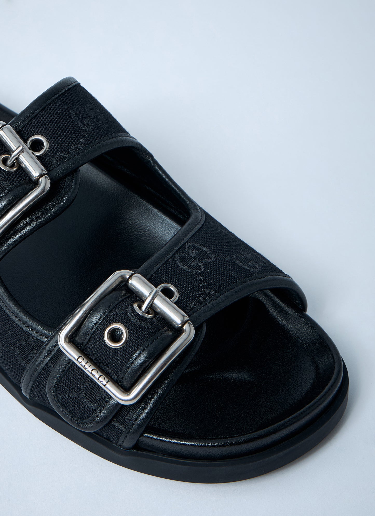Gucci Men Gg Slide Sandals With Buckles GUCCI