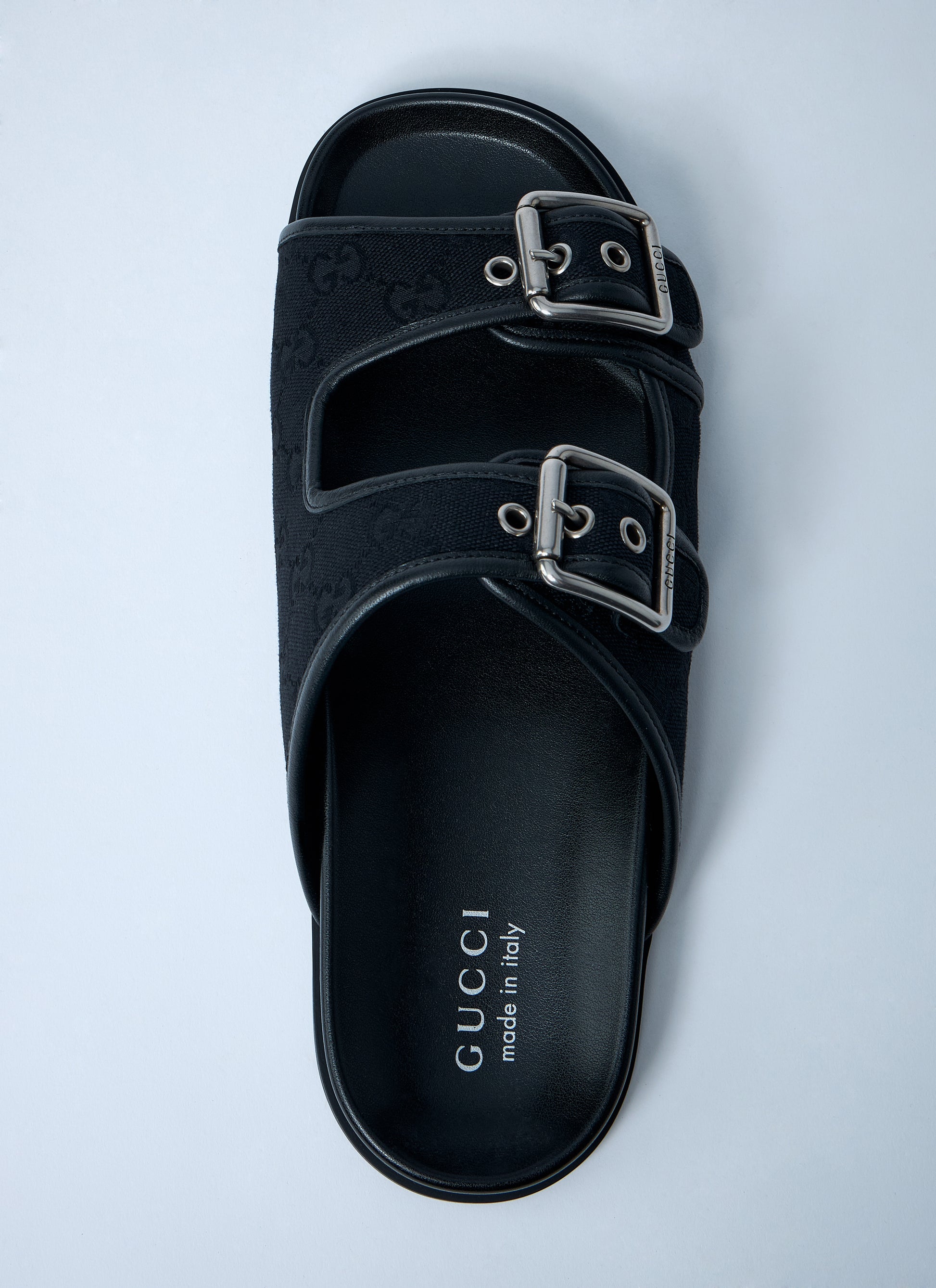 Gucci Men Gg Slide Sandals With Buckles GUCCI