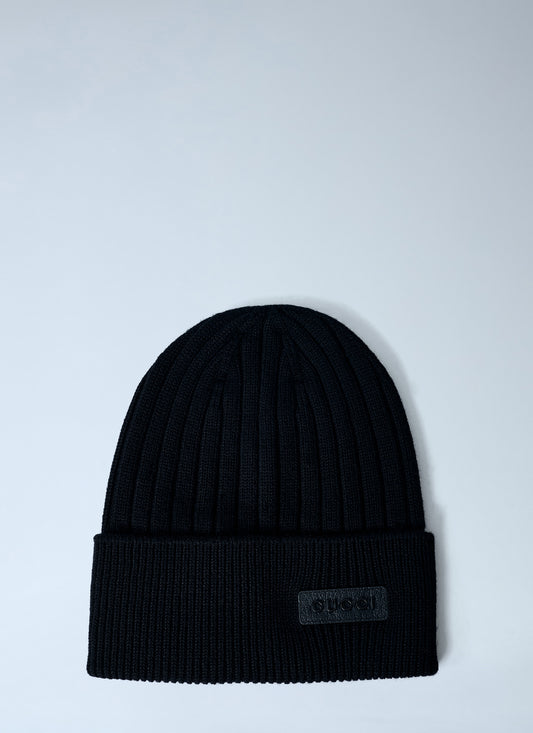Gucci Men Logo Motif Beanie Hat GUCCI