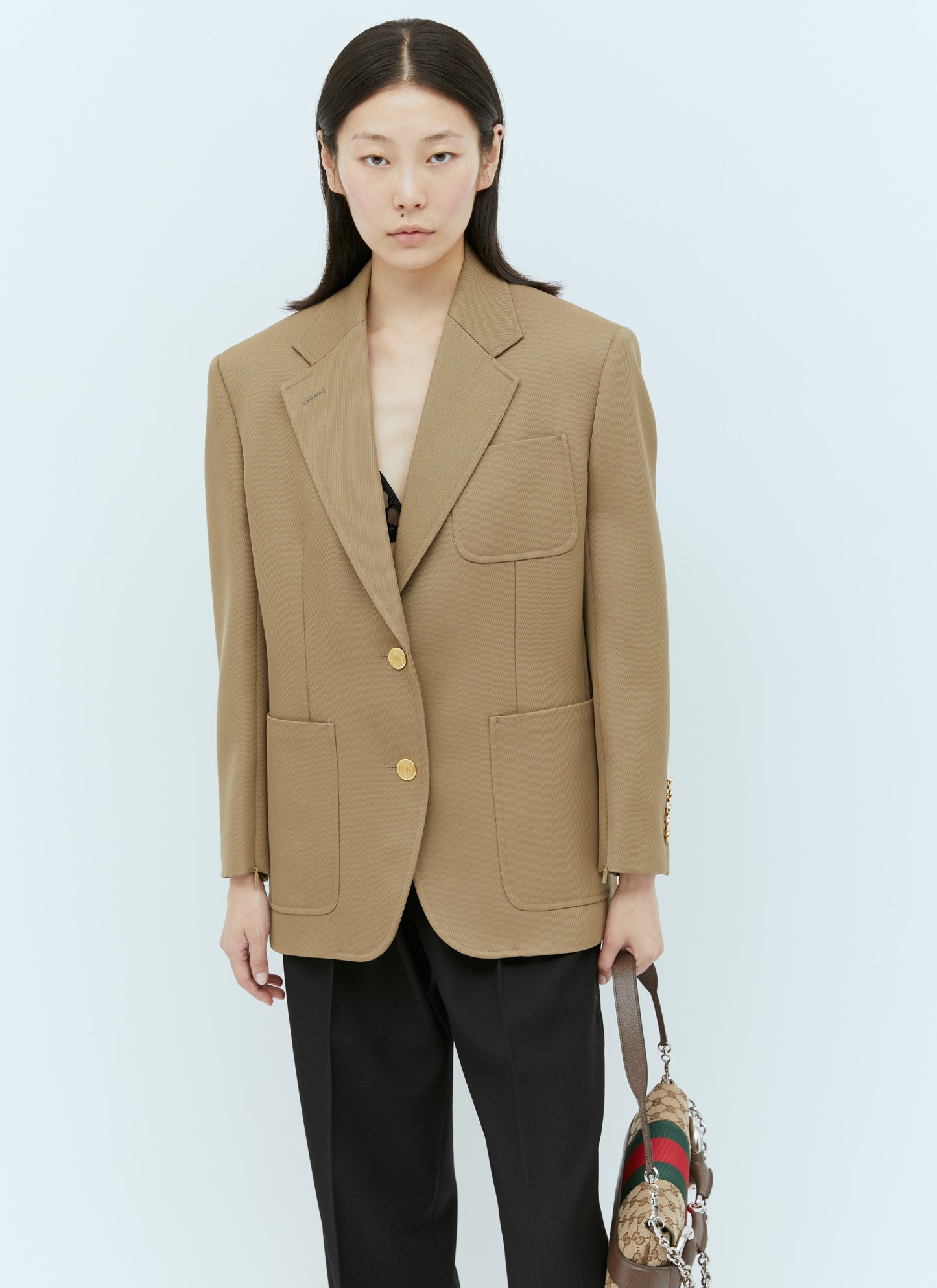 Gucci Women Horsebit Wool Blazer GUCCI