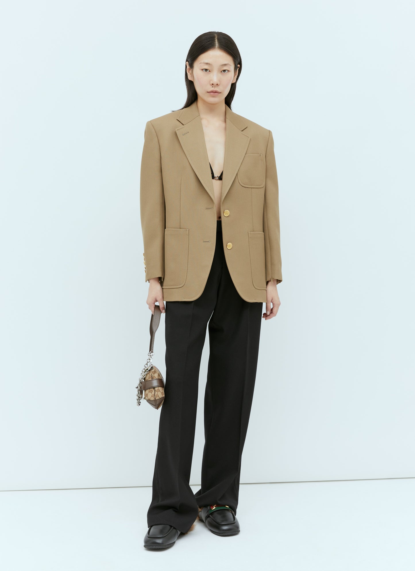 Gucci Women Horsebit Wool Blazer GUCCI