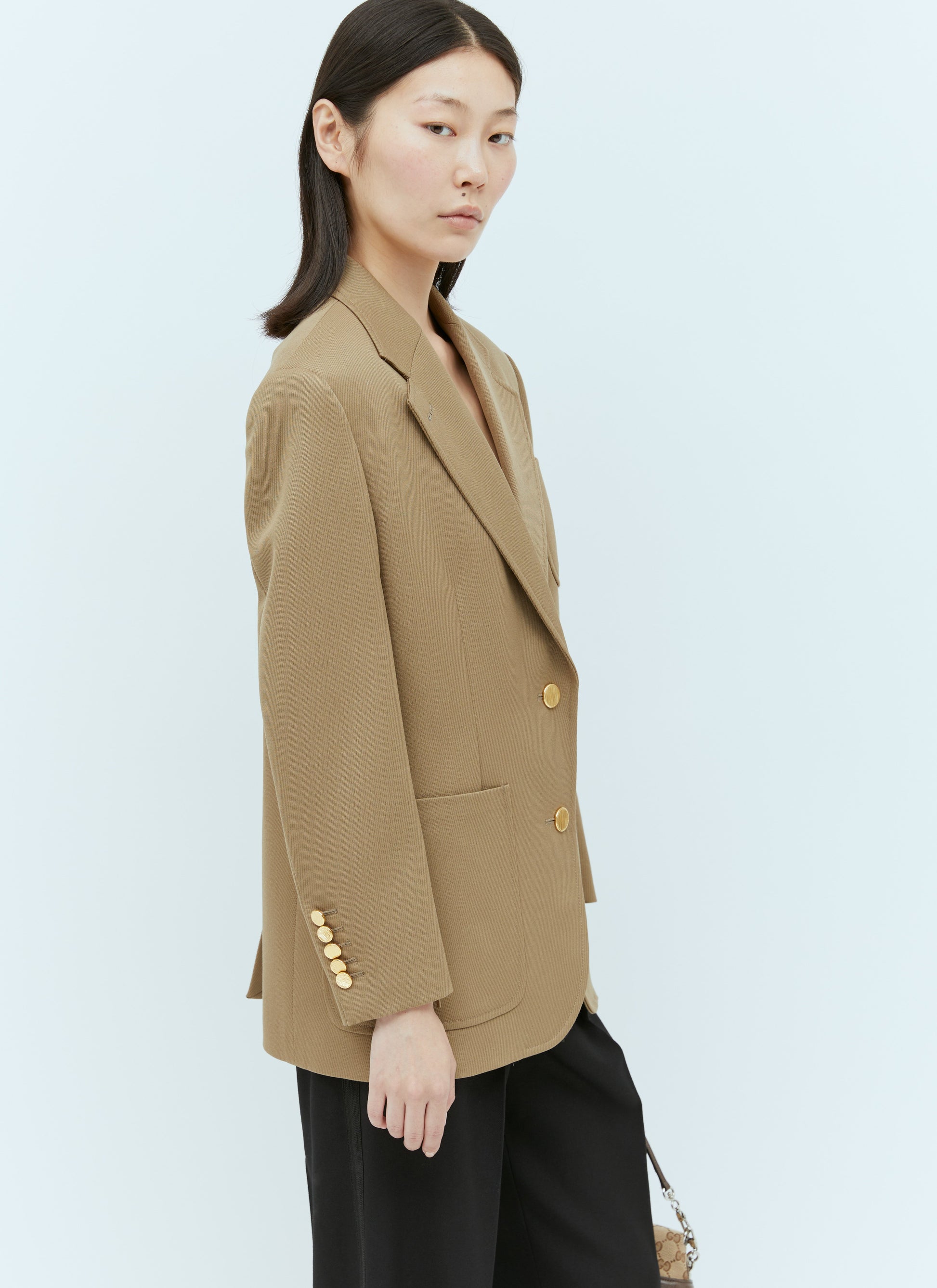 Gucci Women Horsebit Wool Blazer GUCCI