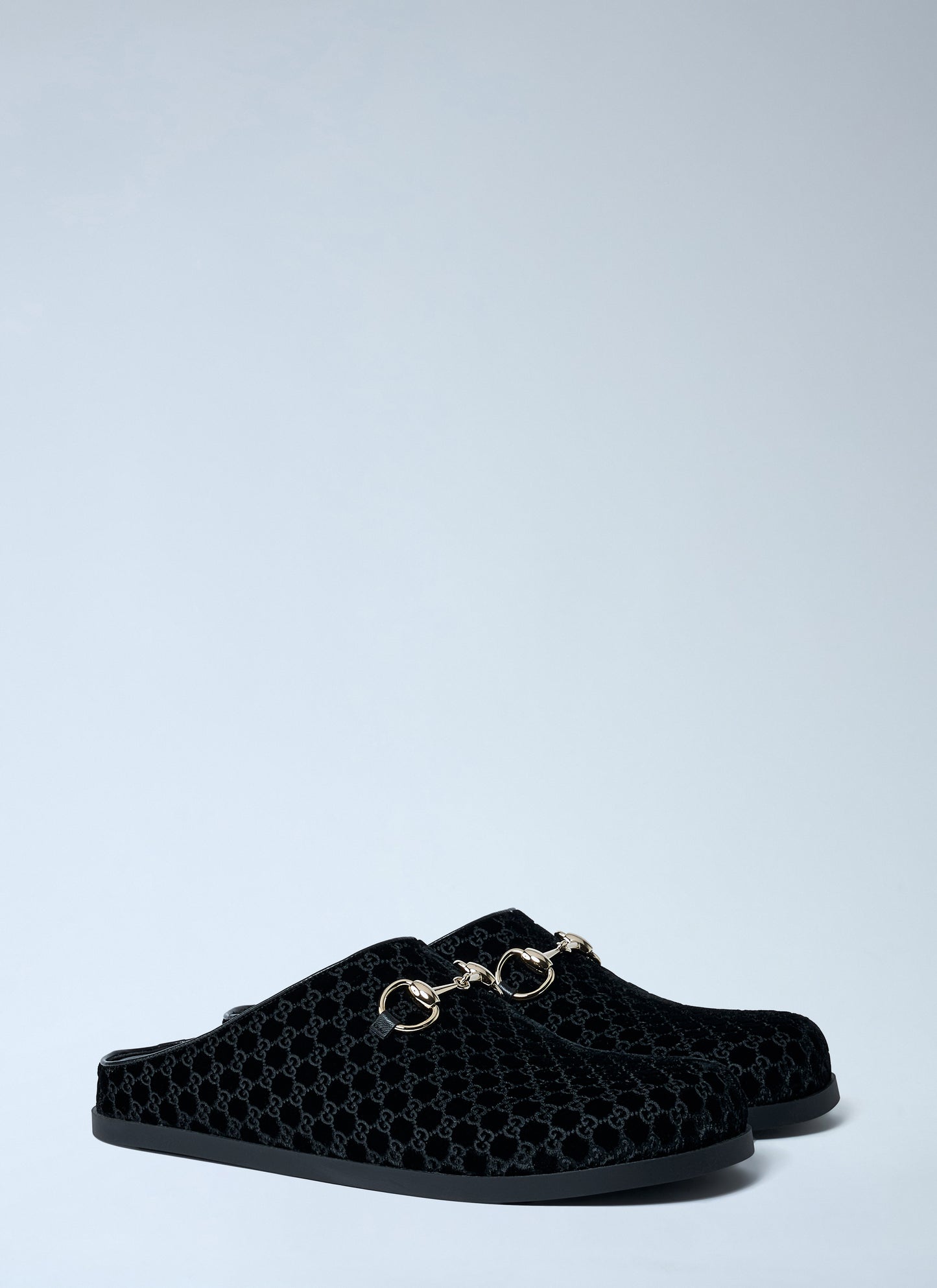 Gucci Women Velvet Horsebit Mules GUCCI