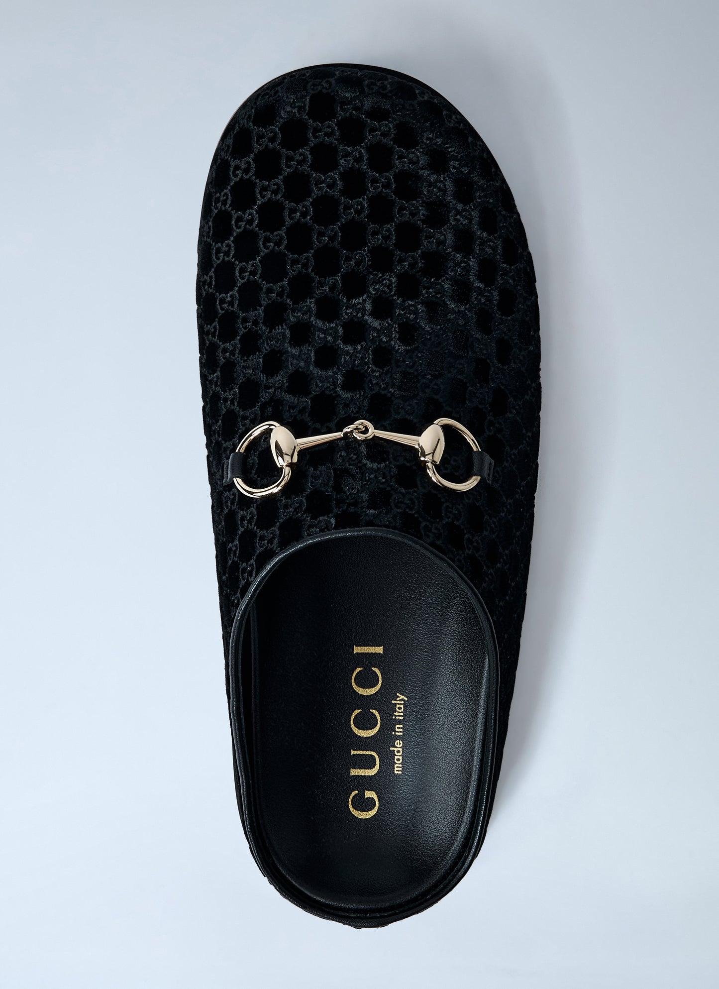 Gucci Women Velvet Horsebit Mules GUCCI