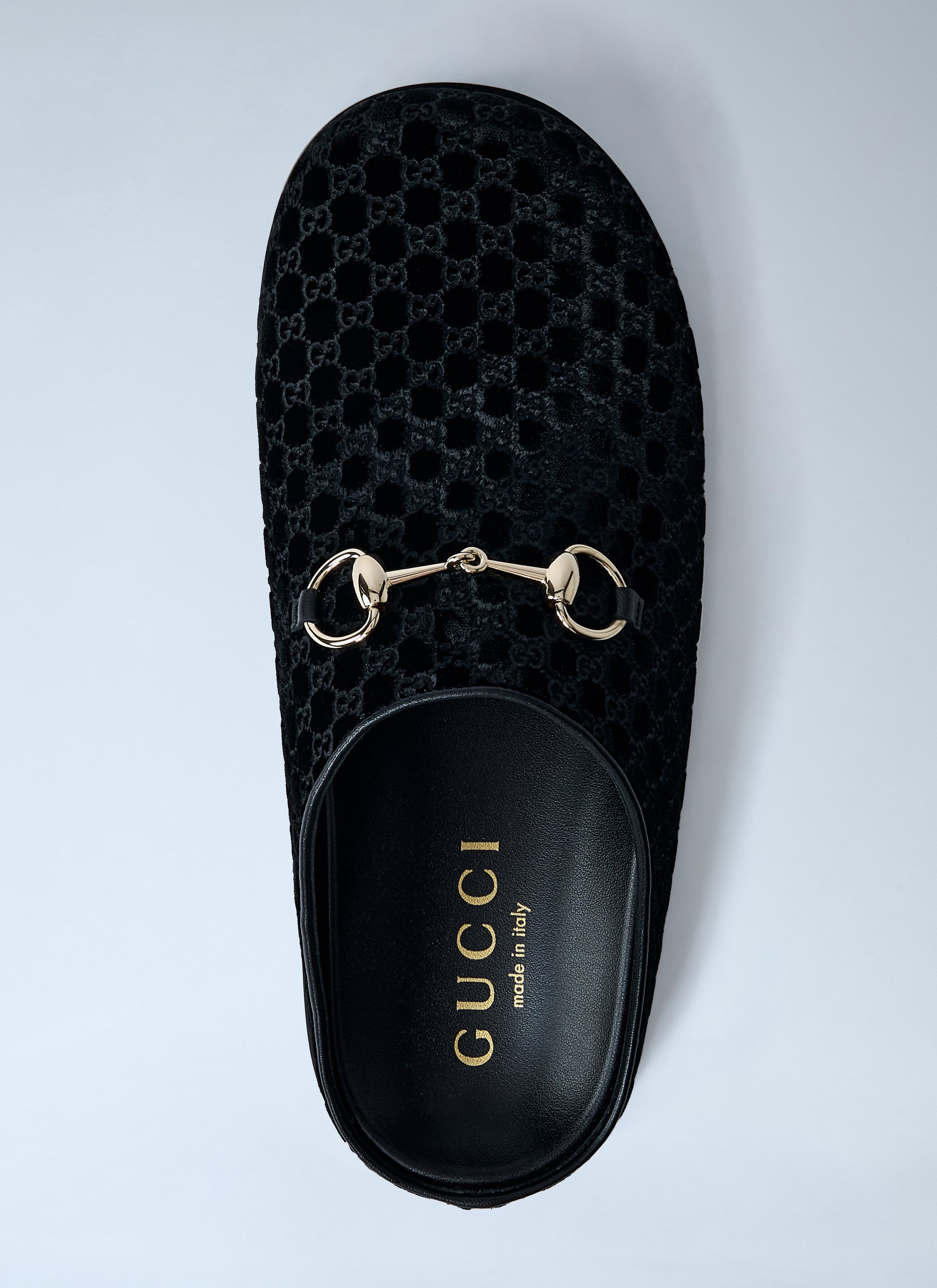 Gucci Women Velvet Horsebit Mules GUCCI