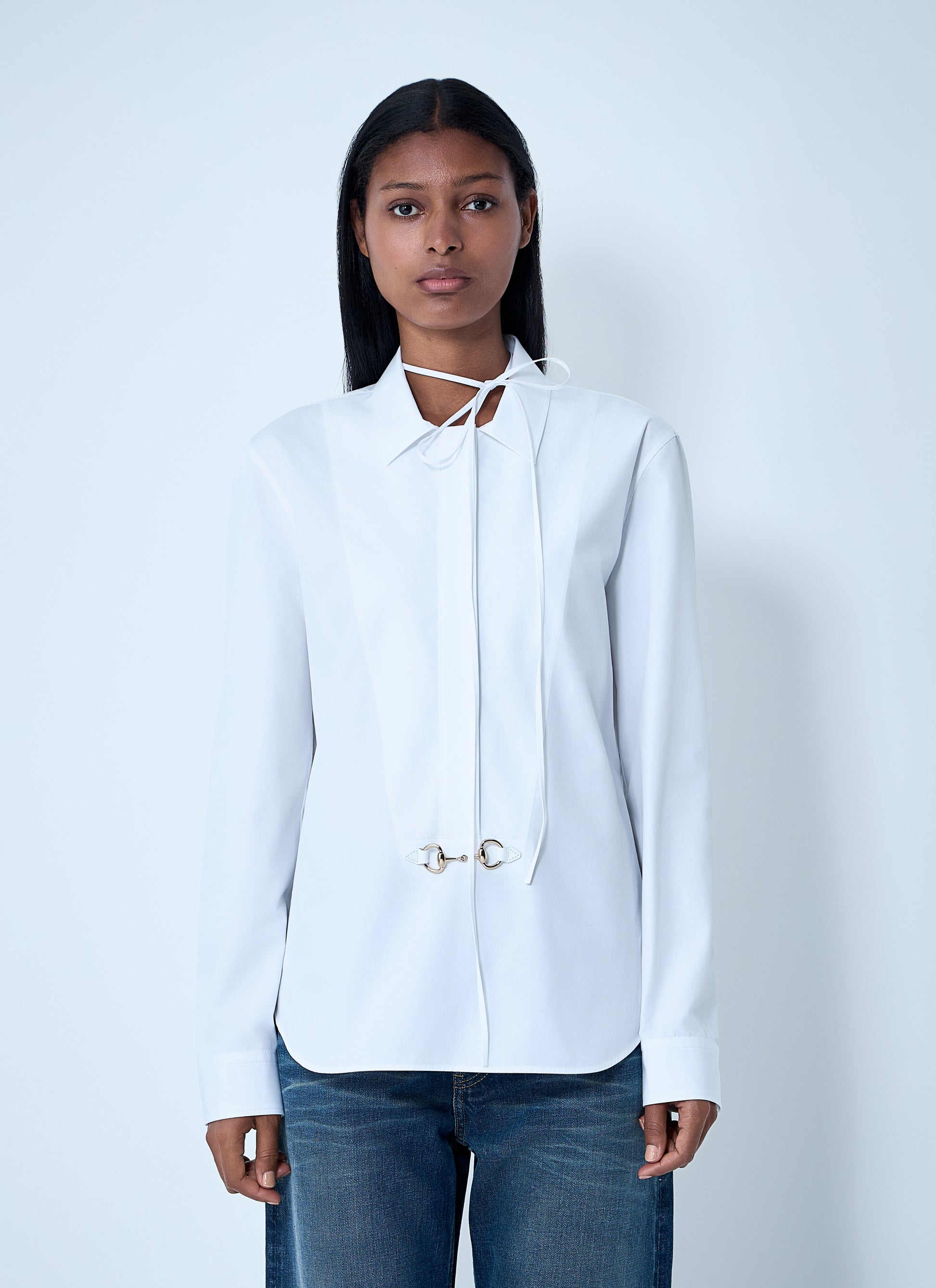 Gucci Women Button-Down Horsebit Shirt GUCCI
