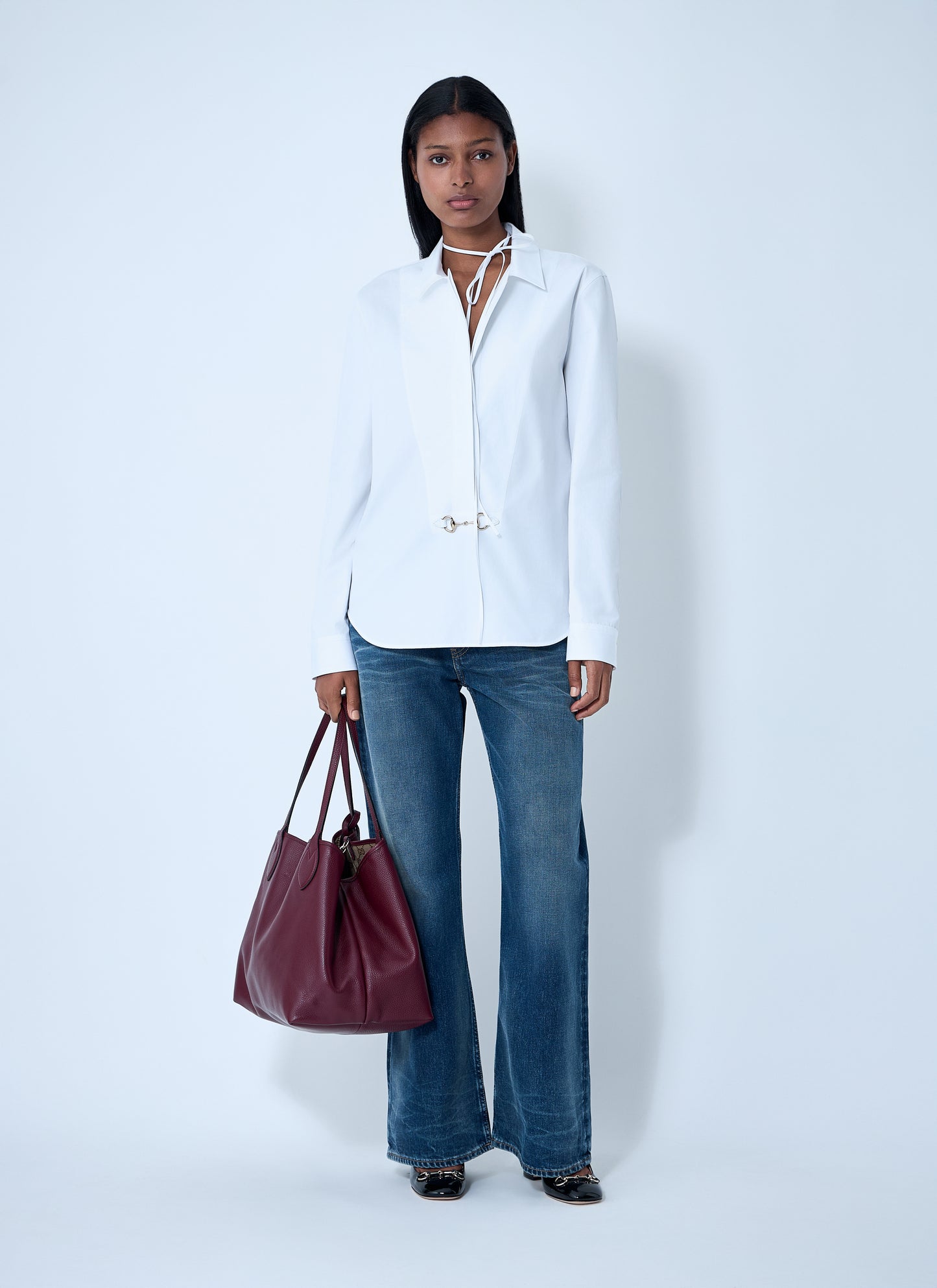 Gucci Women Button-Down Horsebit Shirt GUCCI
