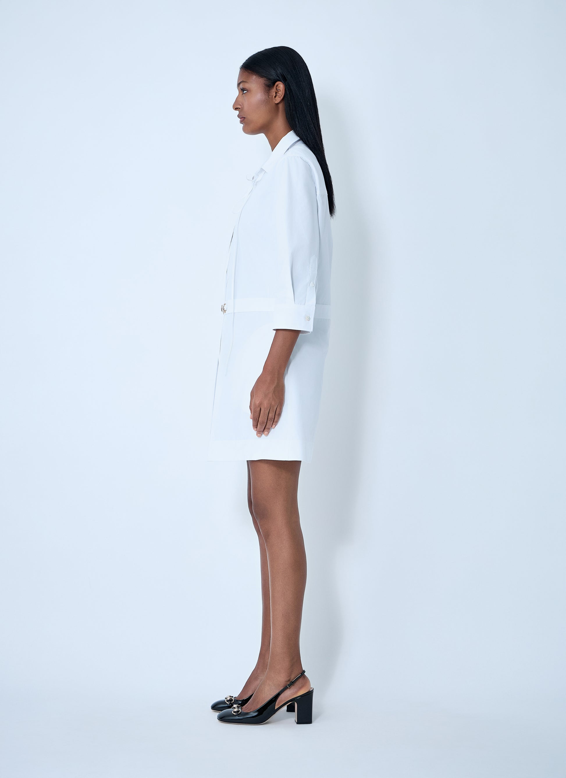 Gucci Women Cotton Poplin Shirt With Horsebit Hardware GUCCI