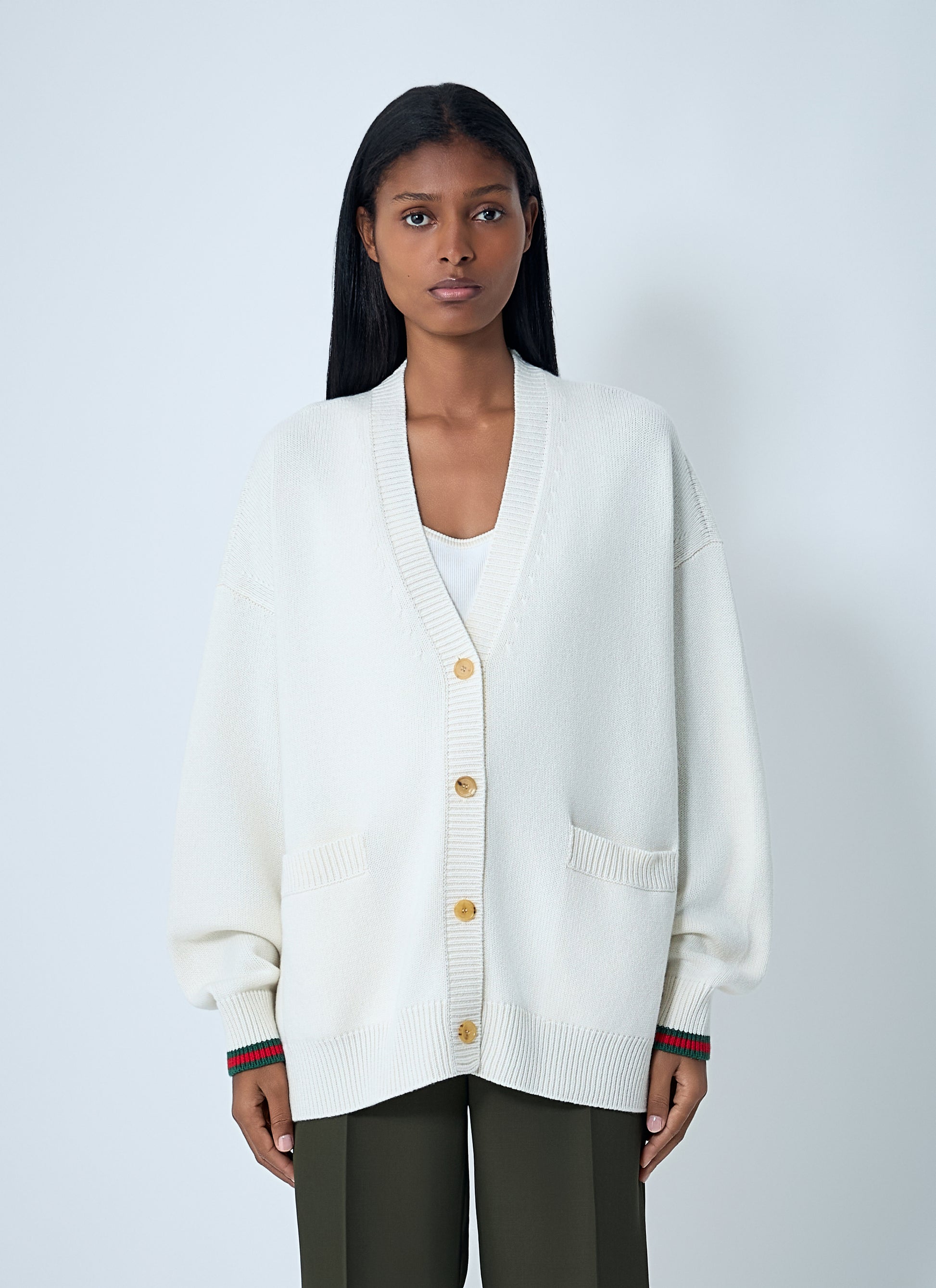 Gucci Women Web Trim Cardigan GUCCI