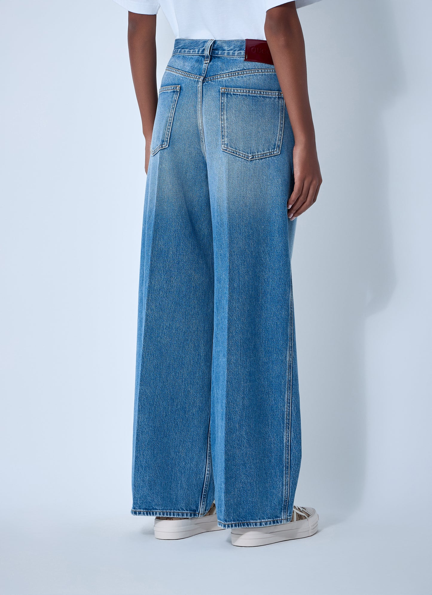 Gucci Women Wide-Leg Five-Pocket Jeans GUCCI