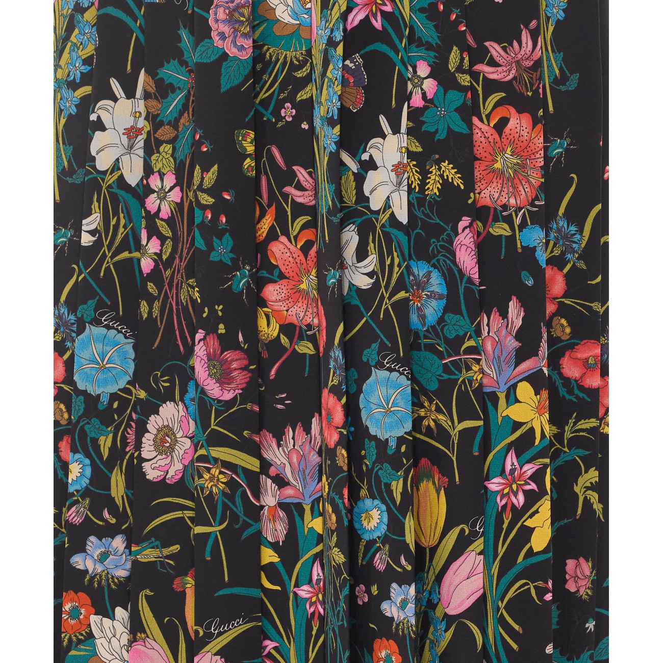 Gucci Women Gucci Flora Allover Printed Silk Midi Skirt GUCCI
