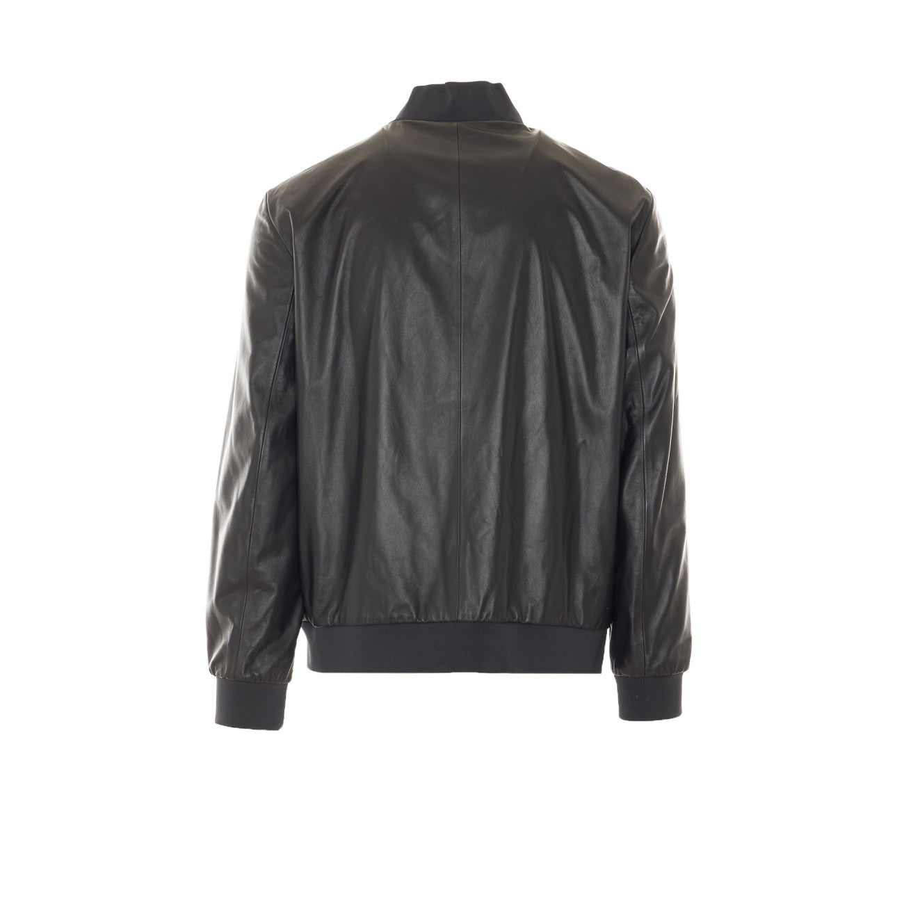 Gucci Men Gucci Logo Leather Bomber