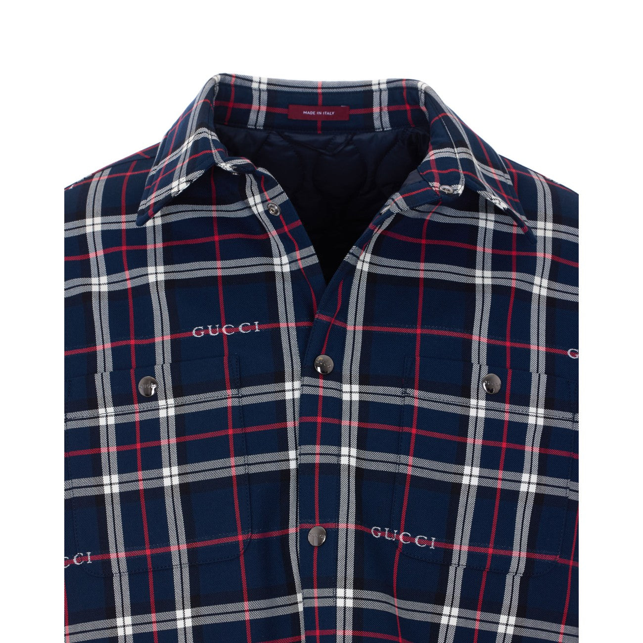 Gucci Men Gucci Logo Tartan Padded Jacket GUCCI