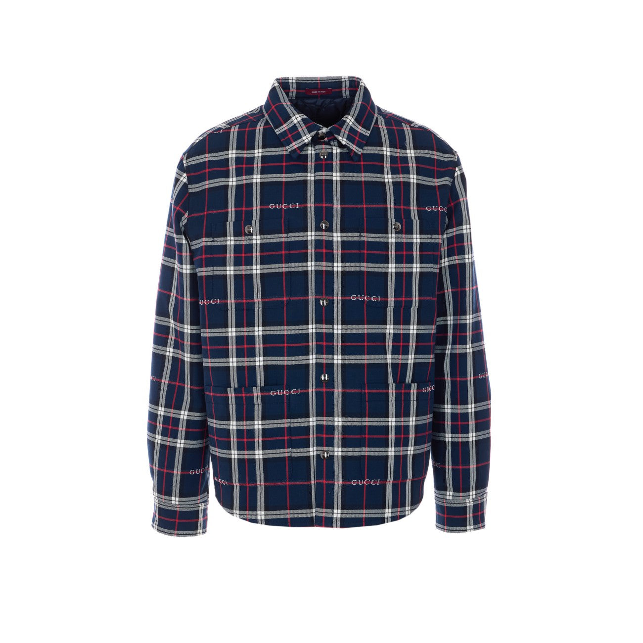 Gucci Men Gucci Logo Tartan Padded Jacket GUCCI