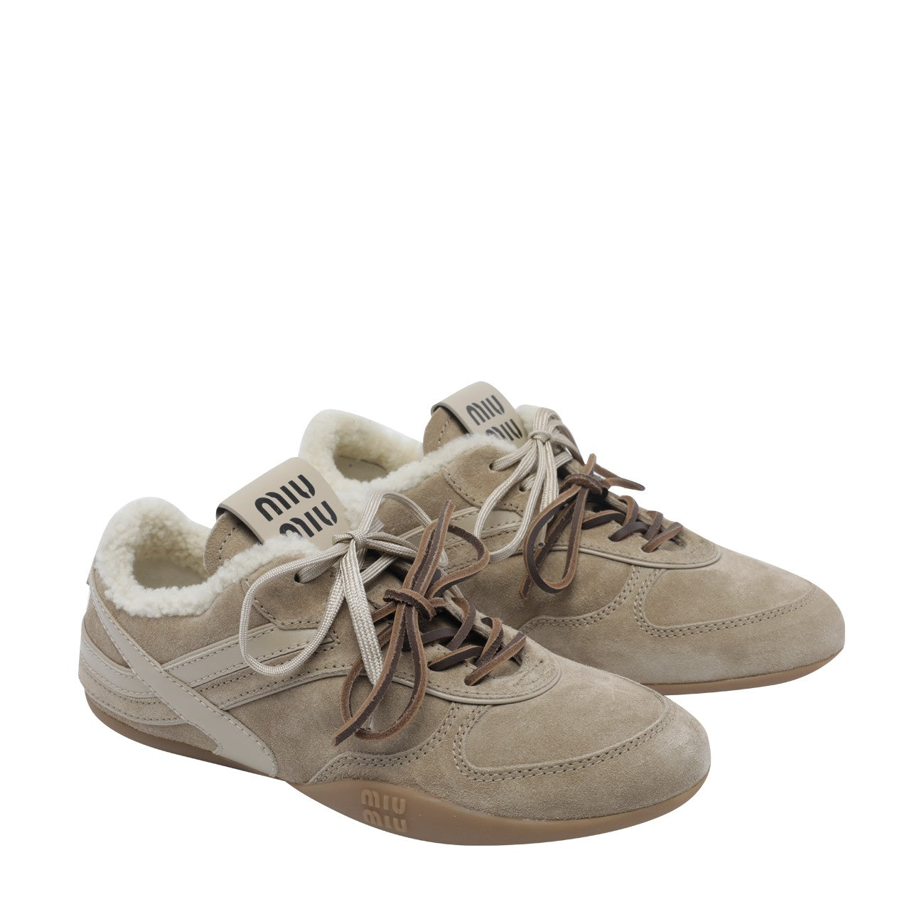 Miu Miu Women Gymnasium Suede And Shearling Sneakers MIU MIU