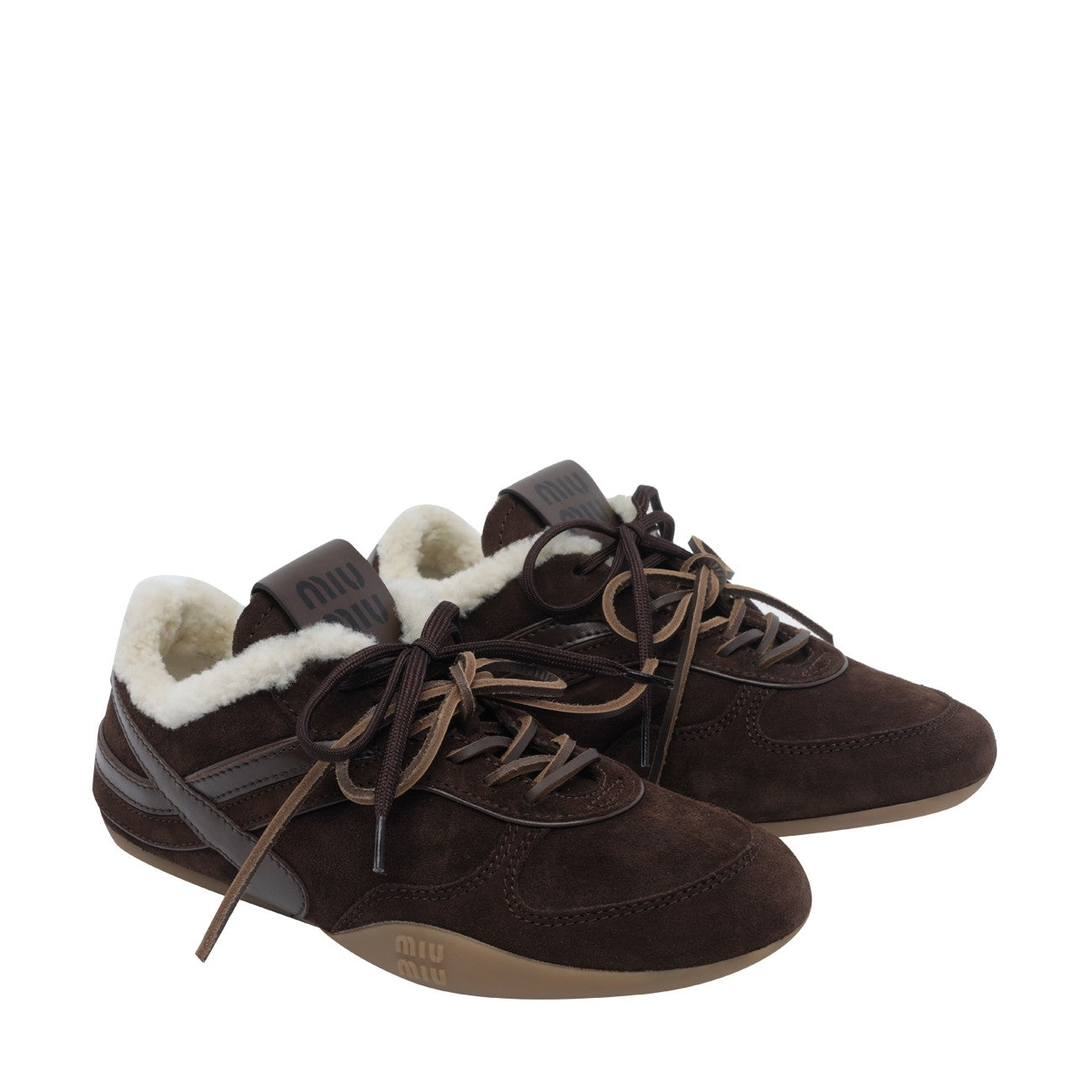 Miu Miu Women Gymnasium Suede And Shearling Sneakers MIU MIU