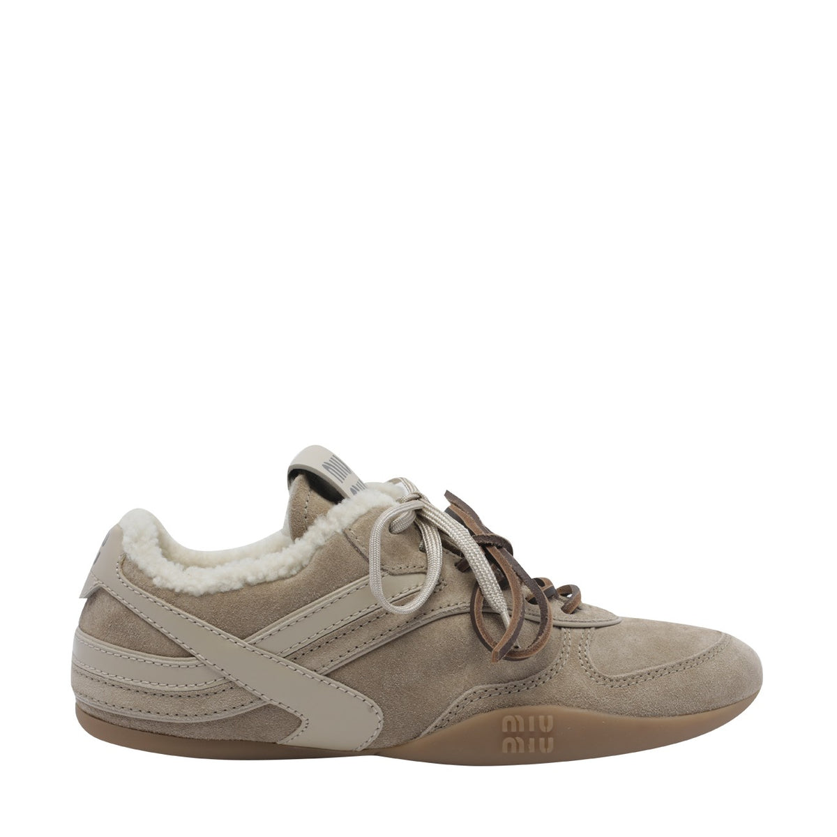 Miu Miu Women Gymnasium Suede And Shearling Sneakers MIU MIU