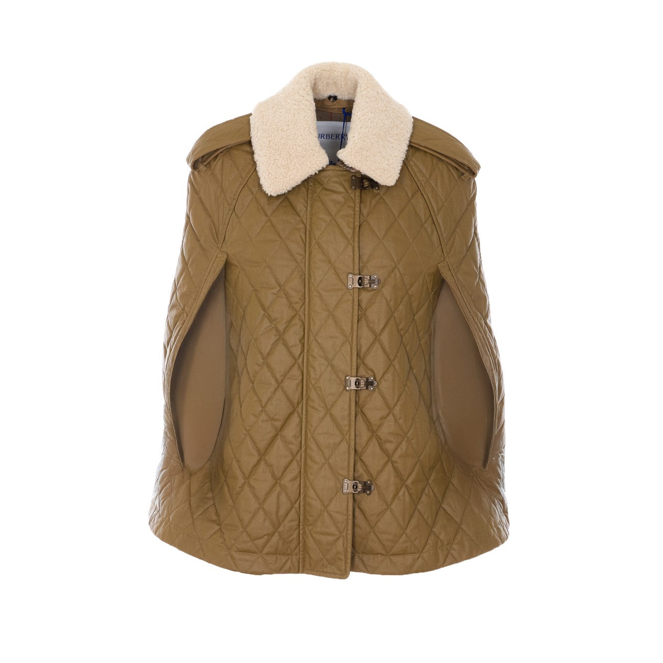 Burberry Women Heath Quilted Cape With Shearling Neck BURBERRY