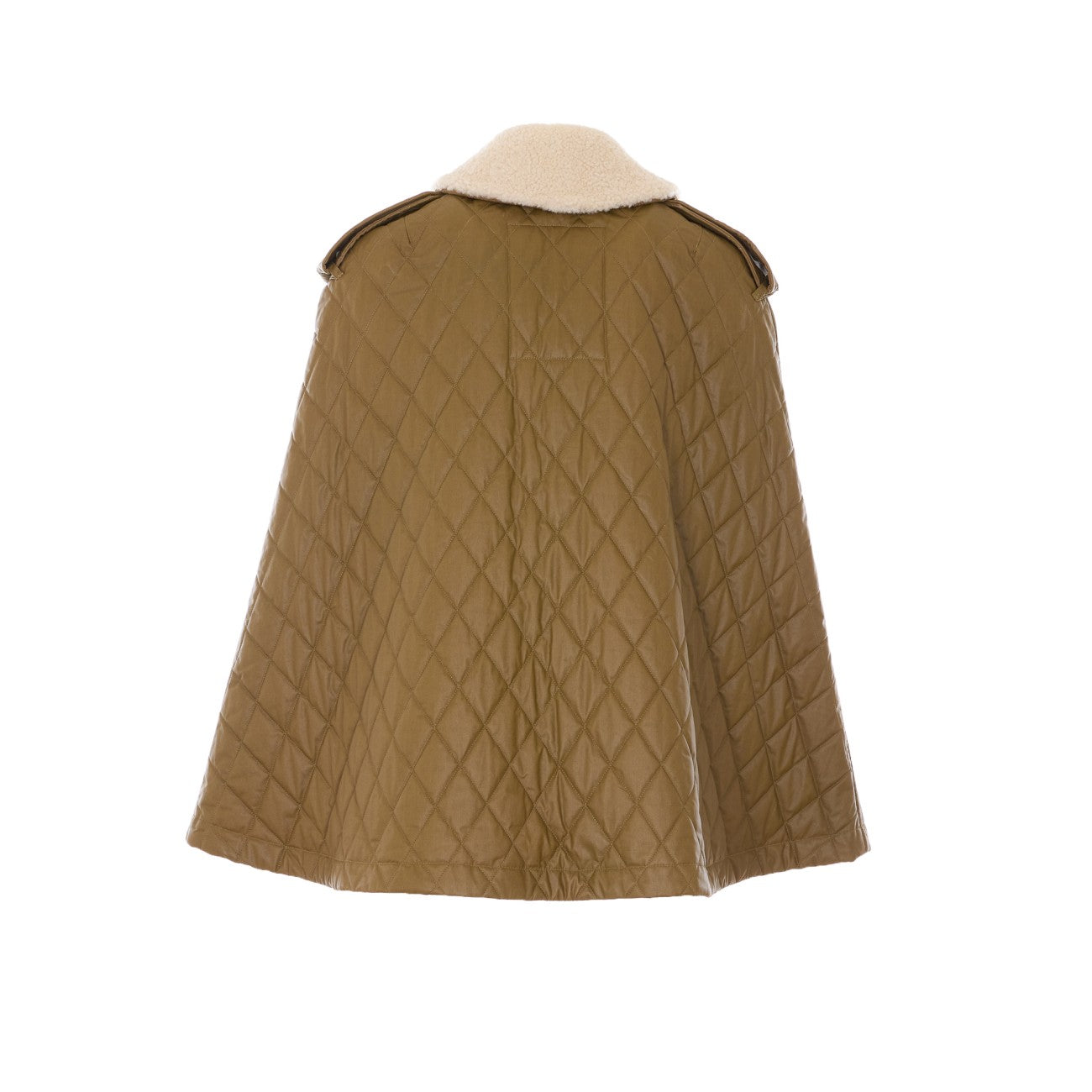 Burberry Women Heath Quilted Cape With Shearling Neck BURBERRY